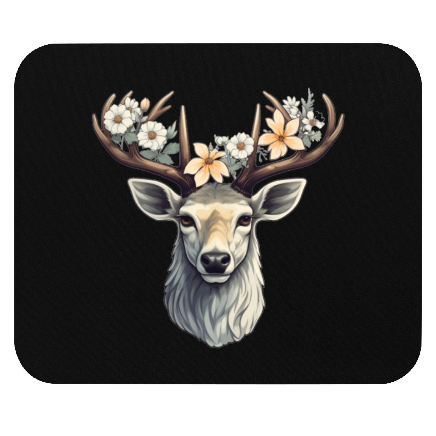 Deer Flowers Mouse Pads
