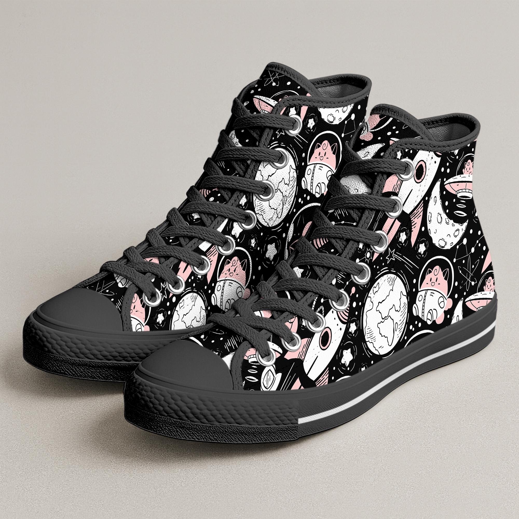 Cleffa High Top Shoes, Cute Astronaut Cleffa Sneakers, Space Theme Shoes, Cleffa Shoe Gift