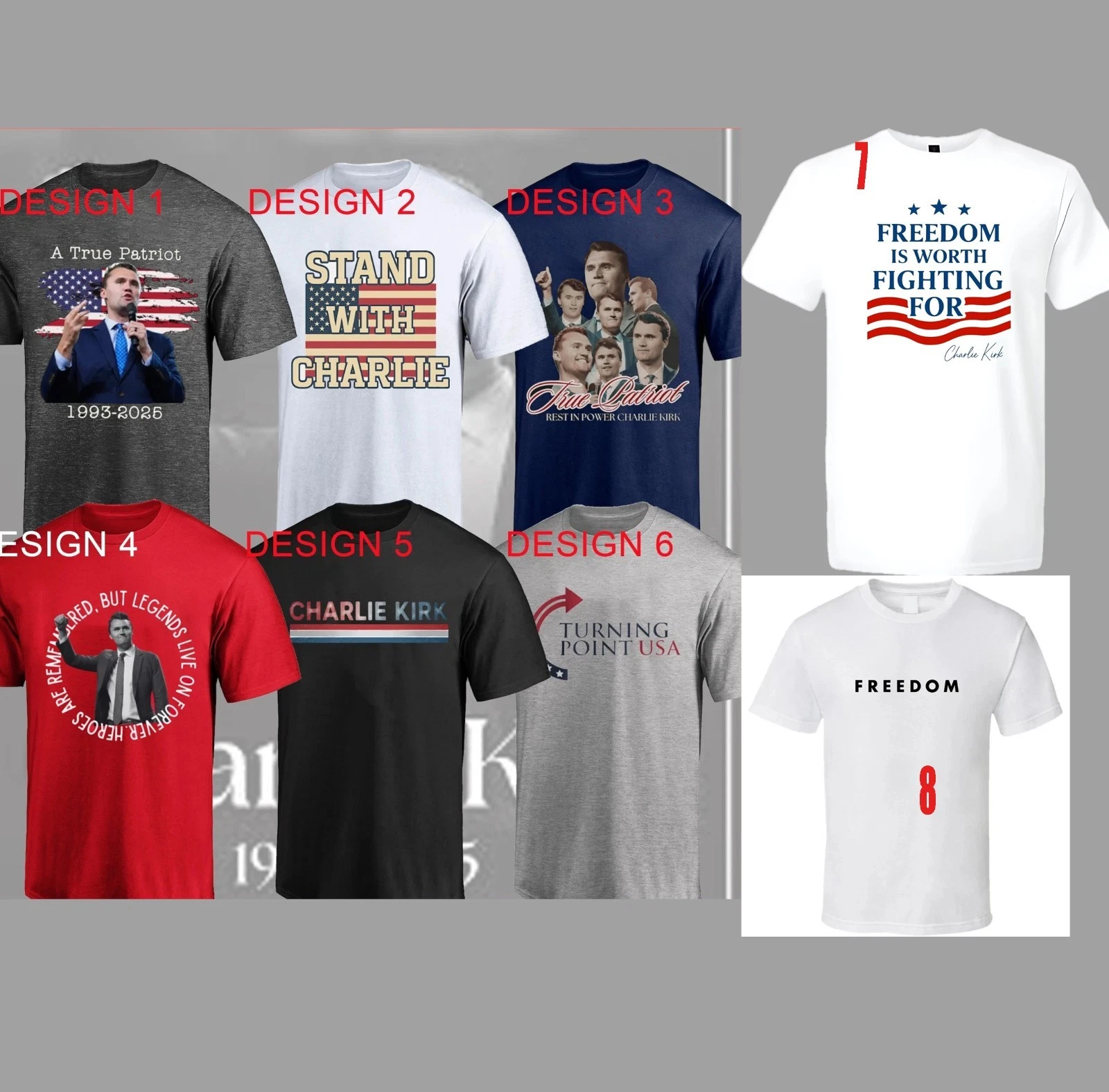Charlie Kirk Turning Point USA, Charlie Kirk Tribute 2025 T-Shirt