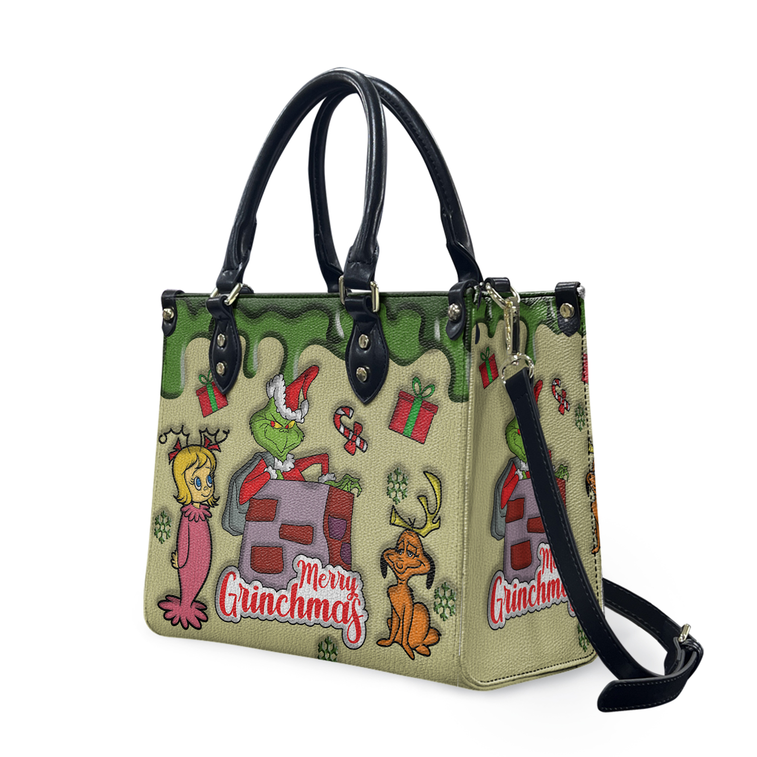 The Grin Christmas Women Leather Bag, Grin Lover Handbag
