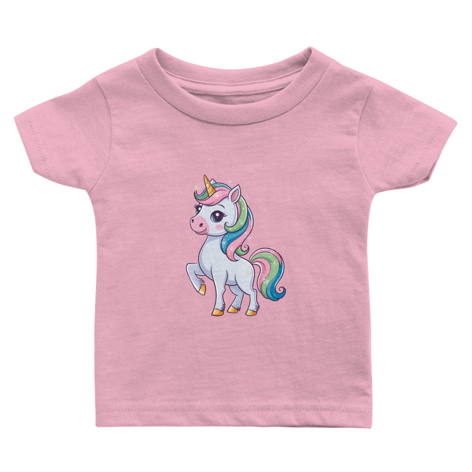 Colorful Fantasy Unicorn Illustration Baby T Shirts