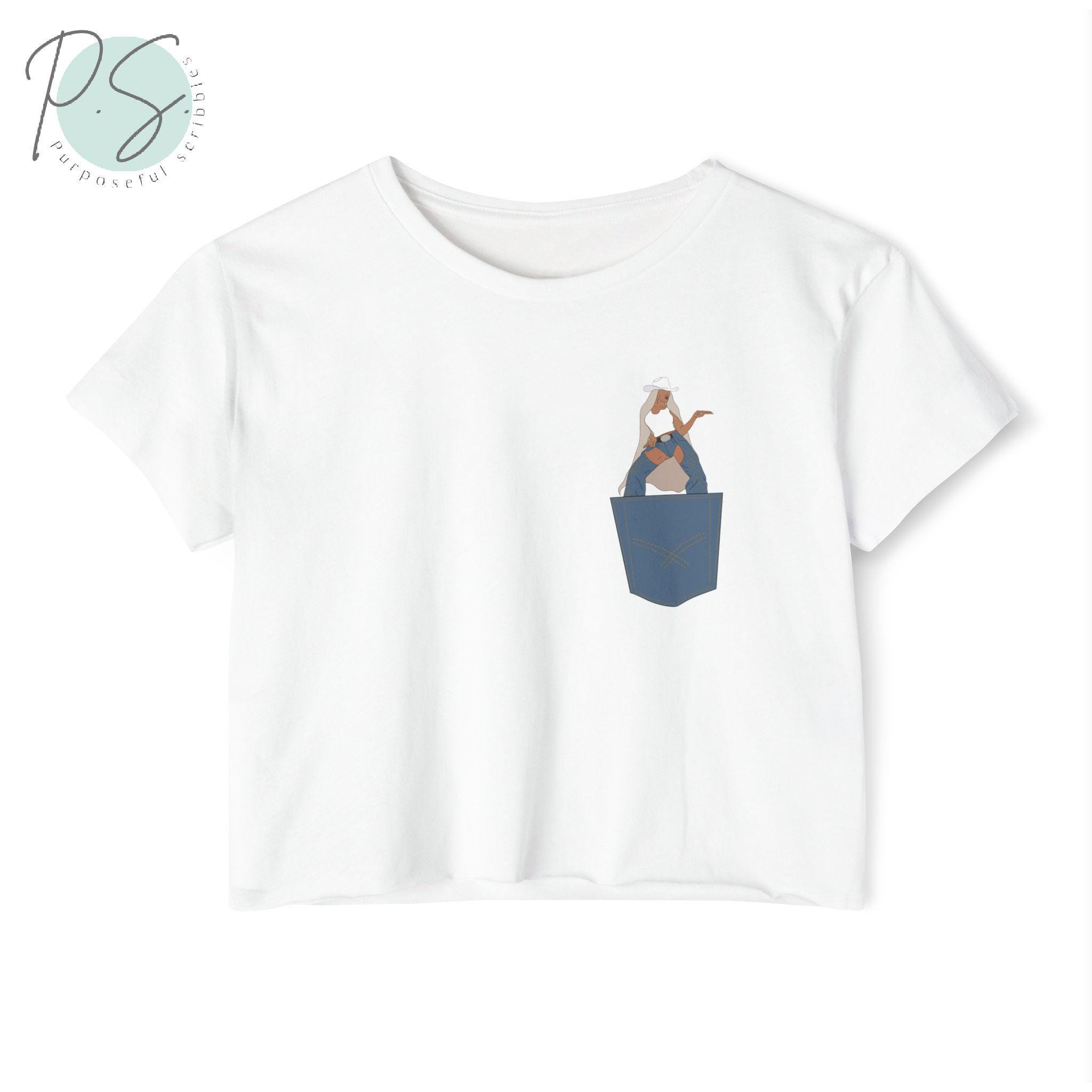 Beyonce Inspired Denim Diva - Pocket Design -Festival Crop Top