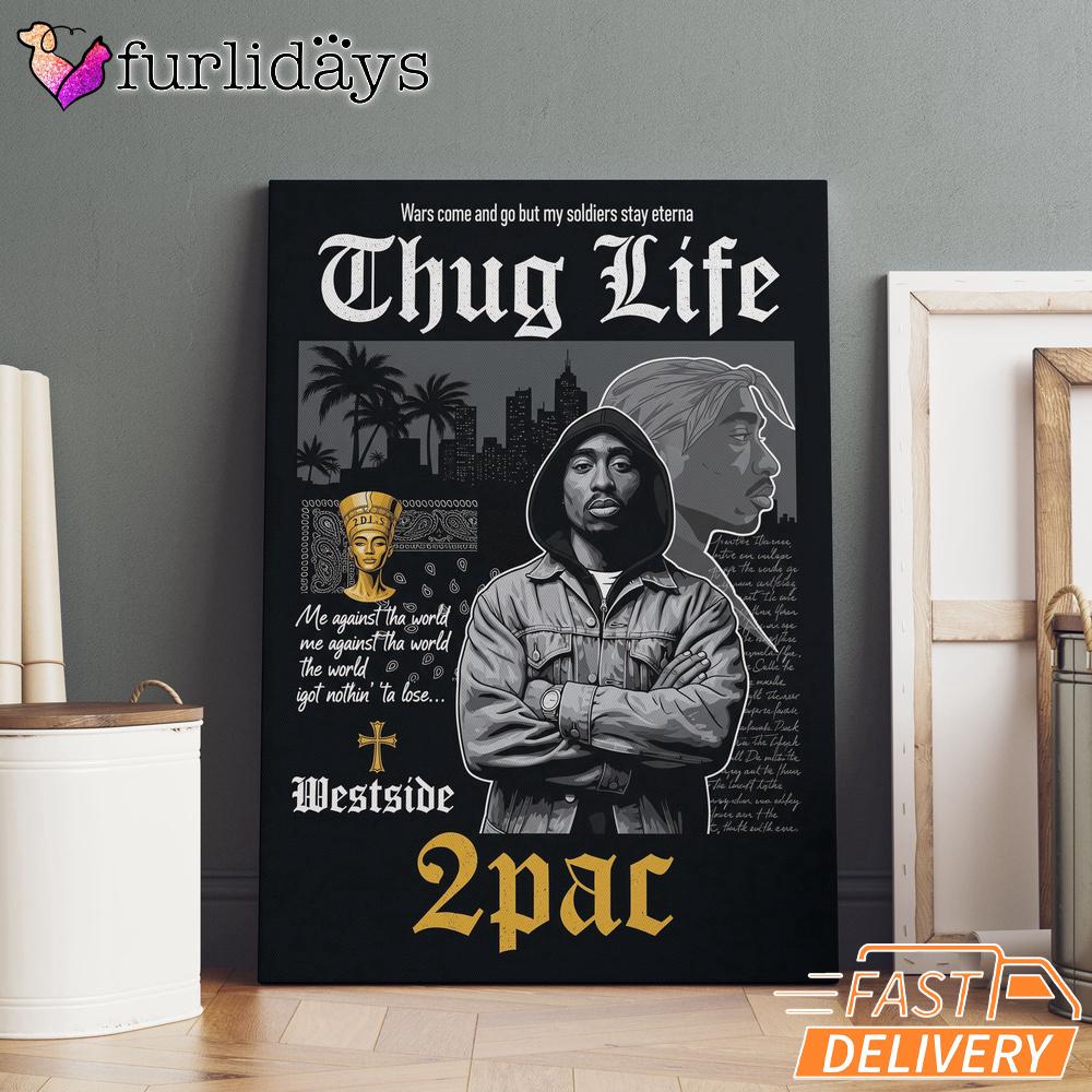 Tupac Thug Life Vintage Canvas, Rap Lengends Poster