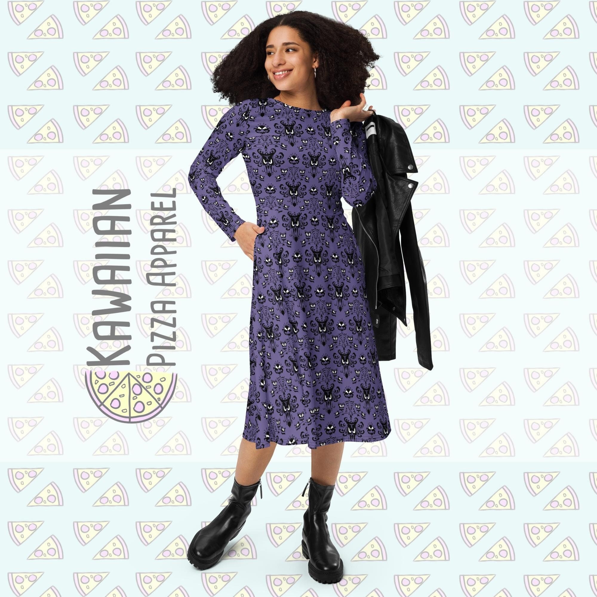 HM Inspired All-over print long sleeve midi dress | Halloween | Cosplay | Women's Clothing