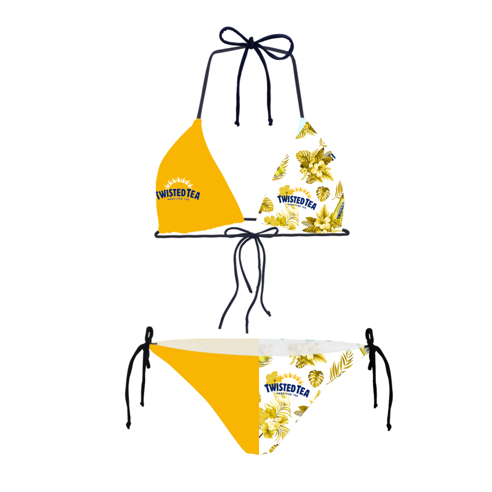 Twisted Tea Triangle Bikini Set Women Swimsuit Beach Summer