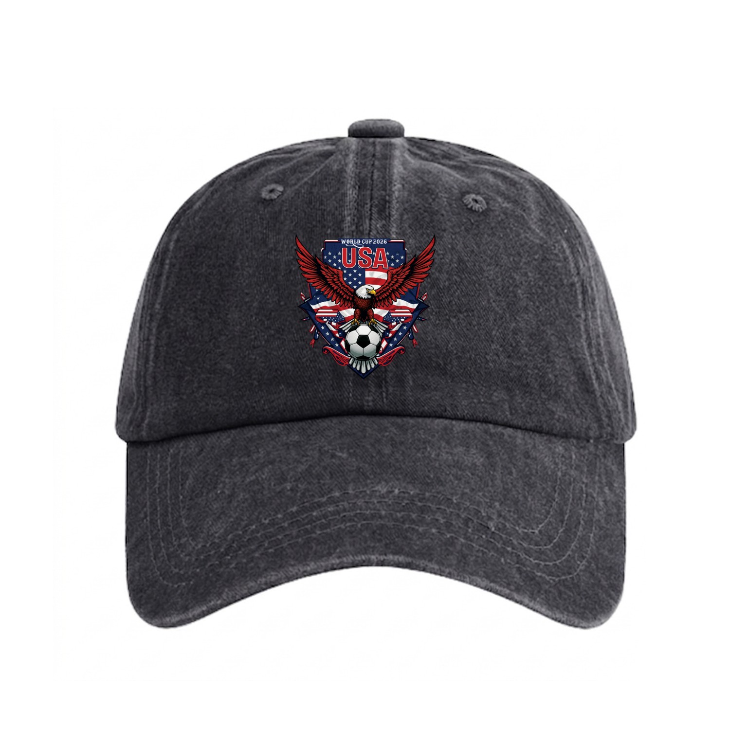 USA Soccer World Cup 2026 Eagle Patriotic Apparel Washed Denim Baseball Caps