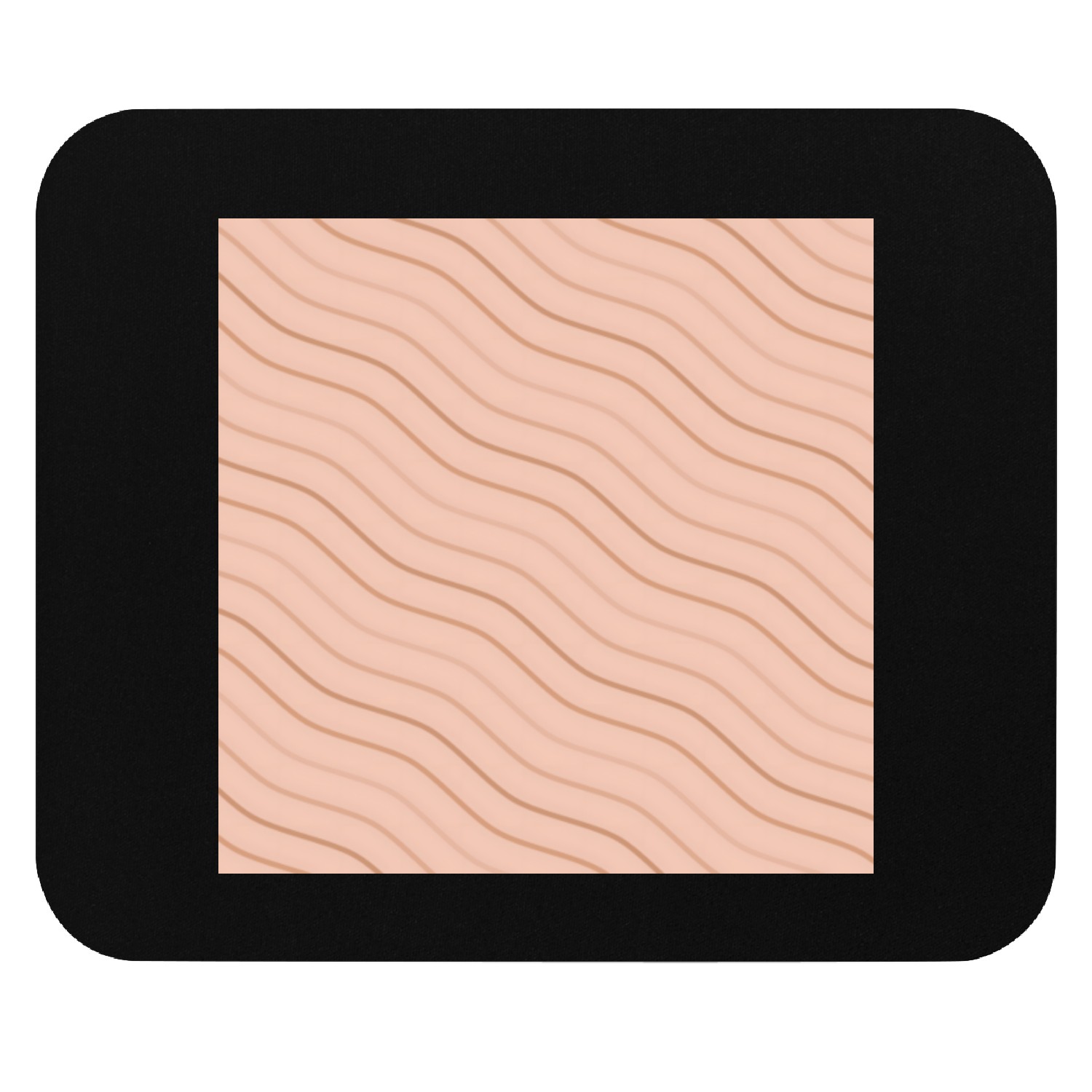 Peach and Brown Wavy Line Pattern Design Mouse Pads
