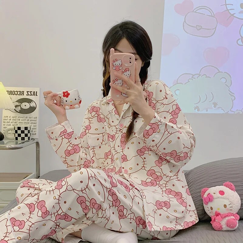 Cartoon KTCat Girls Pajamas Sets