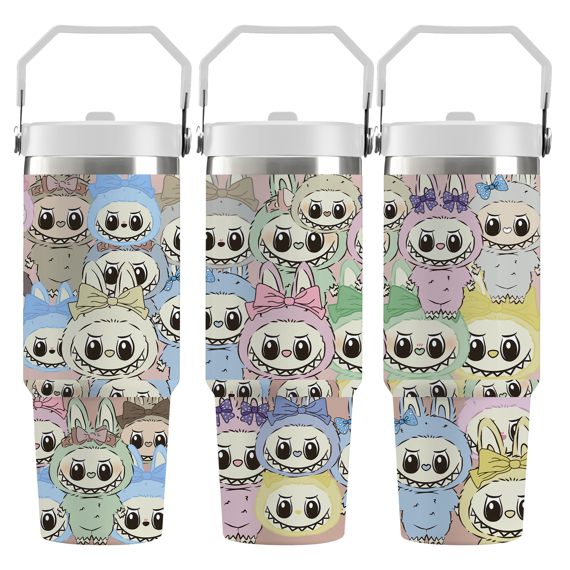 30oz Cute Monster Bubu Water Bottle Tumbler