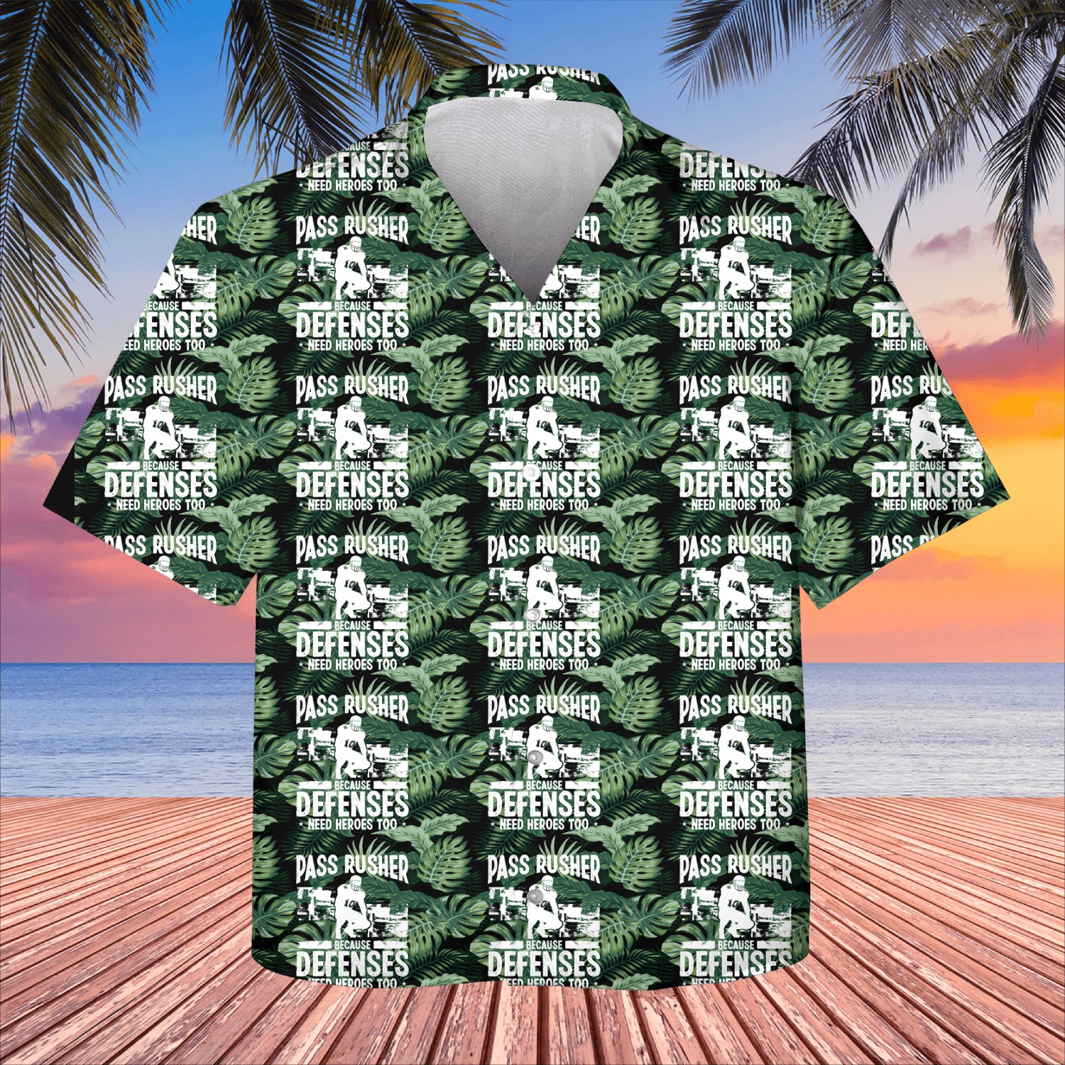 Pass Rusher Defense Player D-Line Run Edge Rusher Kids Hawaiians