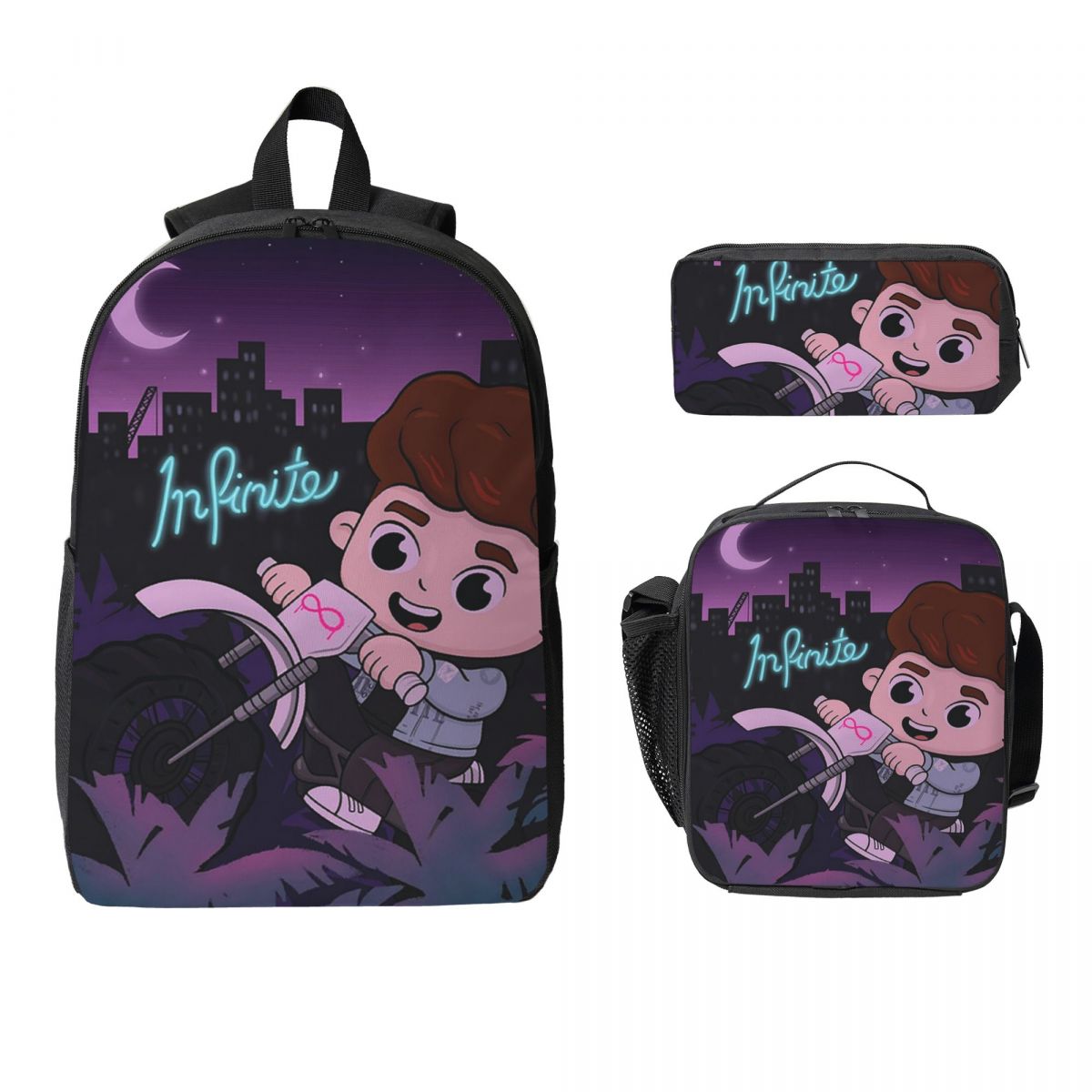 Caylus Backpack Set for Students, School Bag with Insulated Lunch Bag and Pencil Case