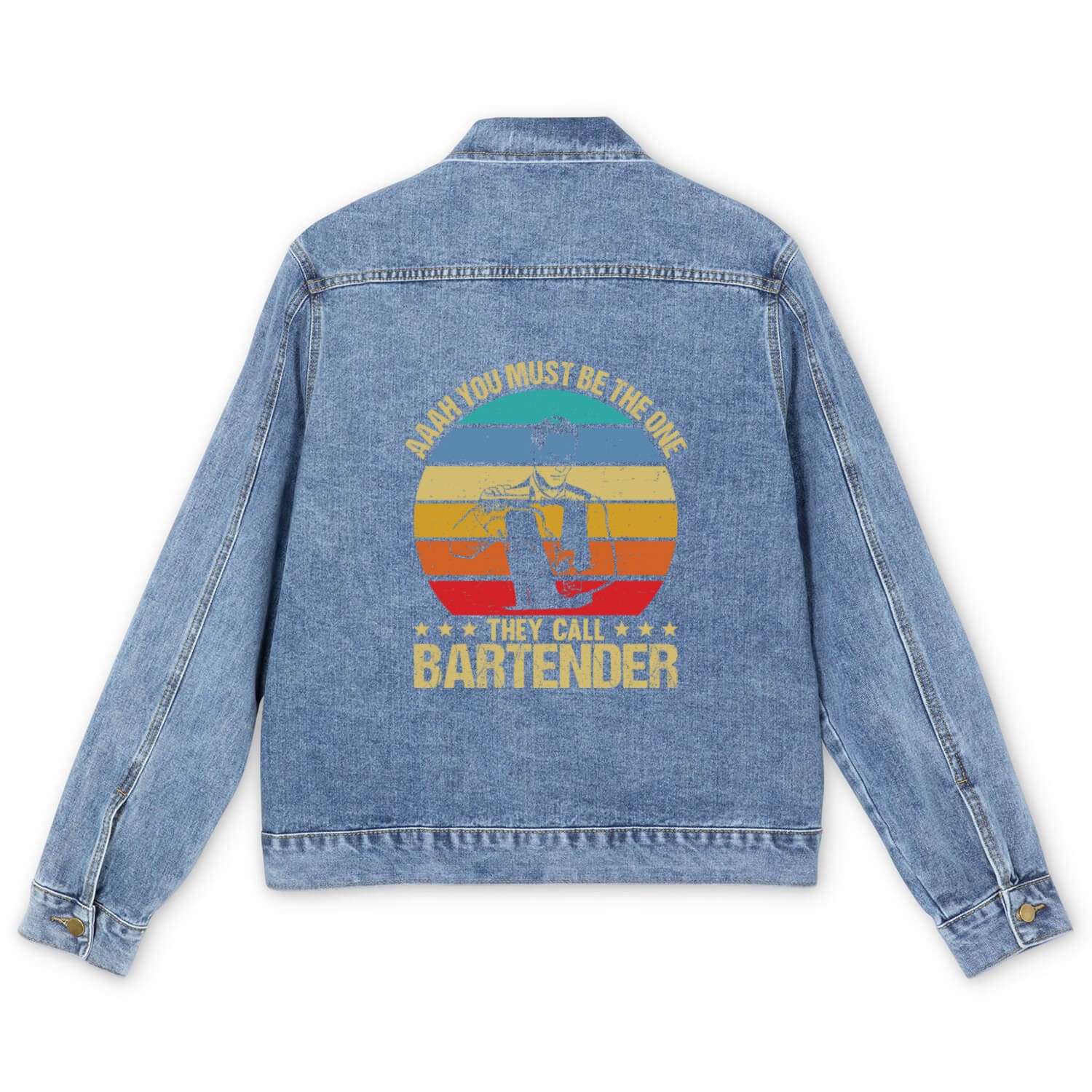Aaah You Must Be The One They Call Bartender Men's Denim Jackets
