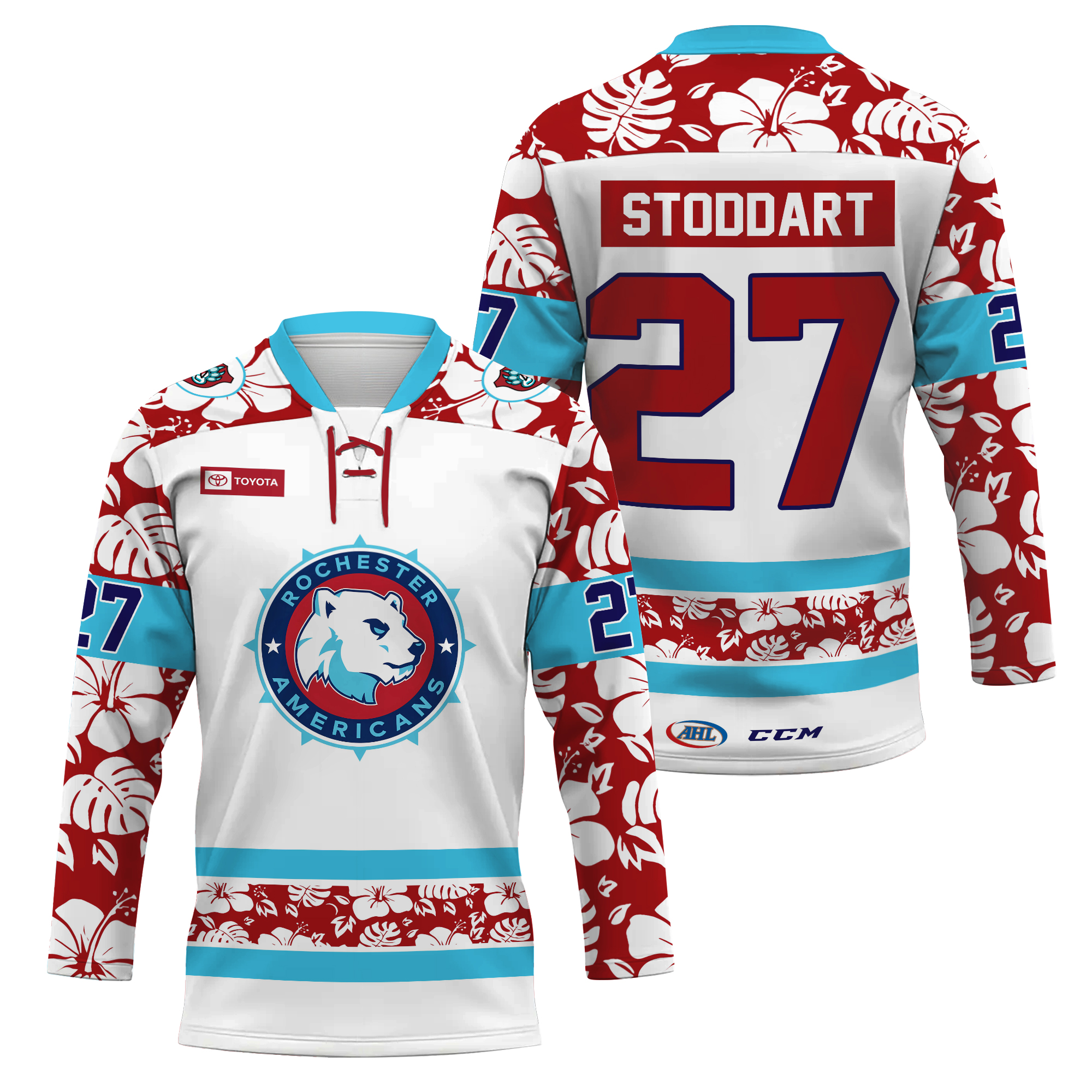 Personalized Rochester Americans FROZE ‘EM OUT Lace Hockey Shirt Men's Fan Gear