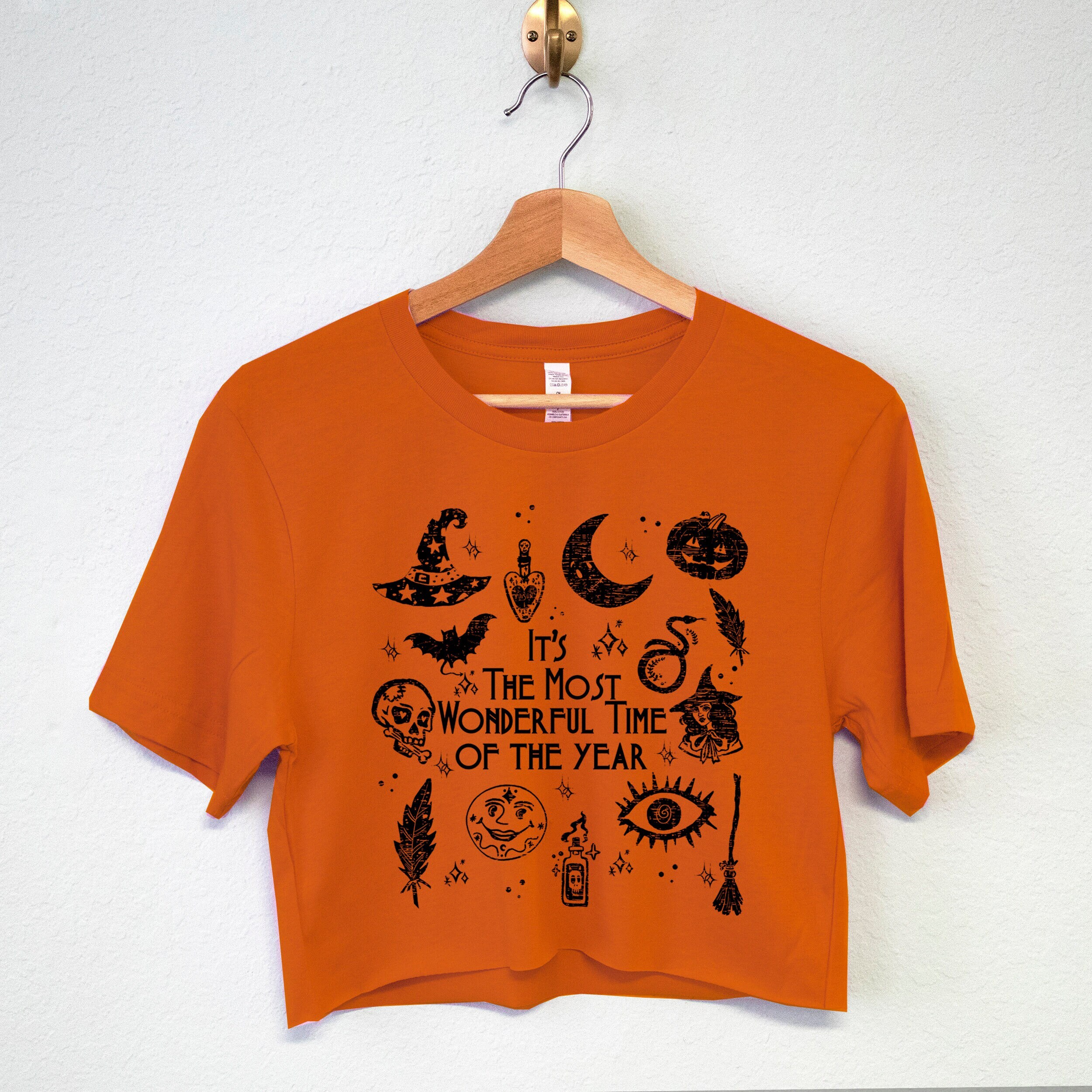 Most Wonderful Time of the Year Halloween Crop Top, women's Halloween t-shirt, Halloween shirts, Halloween crop top tees, womens fall shirts