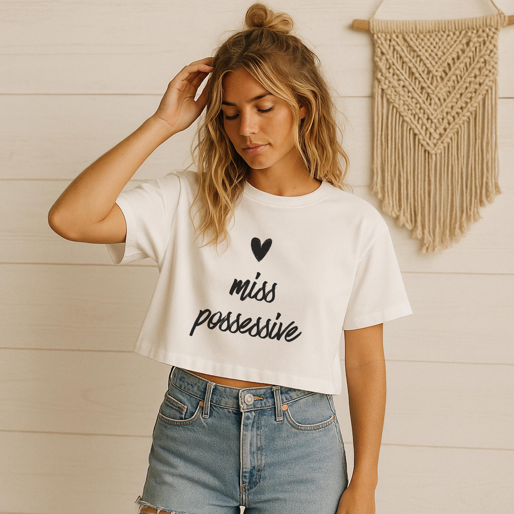 TATE MCRAE "Miss Possessive" Women's Crop Tee