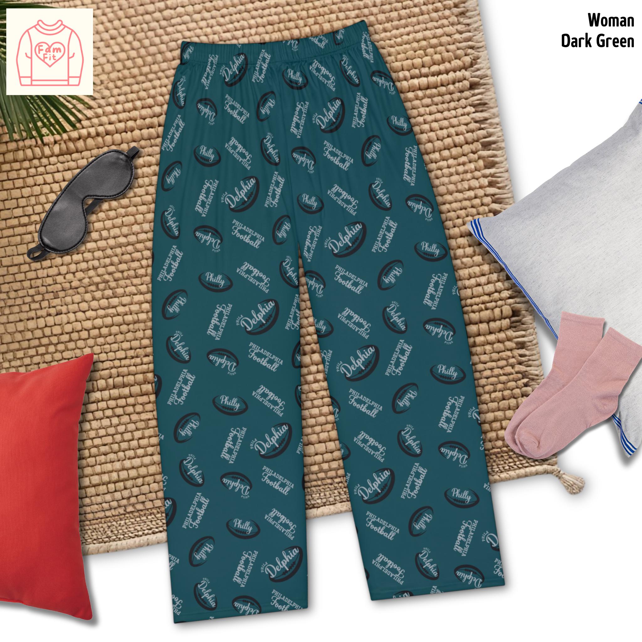 Philadelphia Football Pattern Pajama Pants for Women, Football Mom Pajamas, Cute Dad Gift