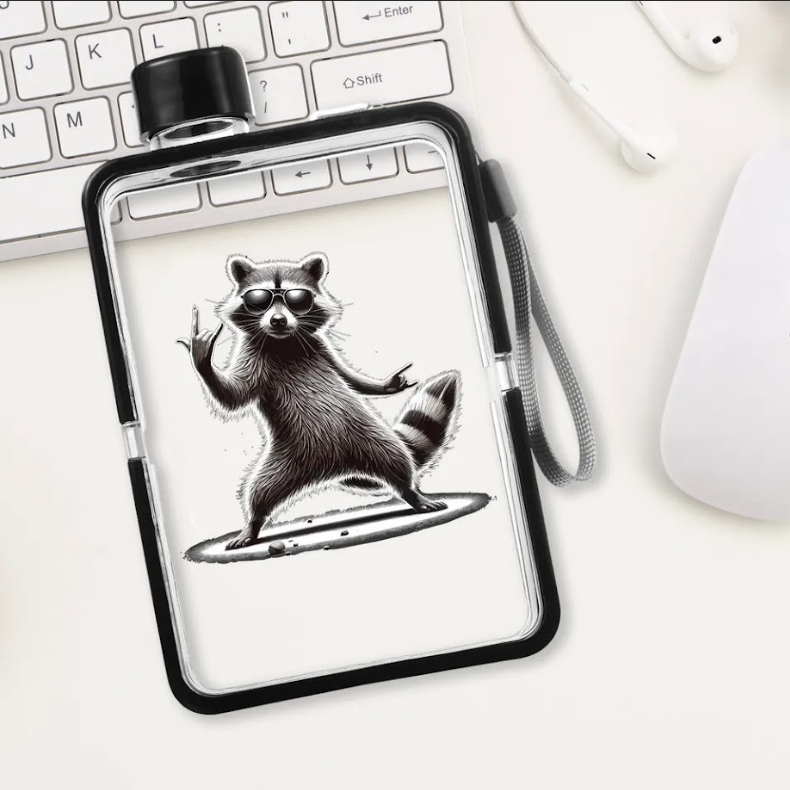 Rock Raccoon – Metal and Coolness Flat Water Bottles