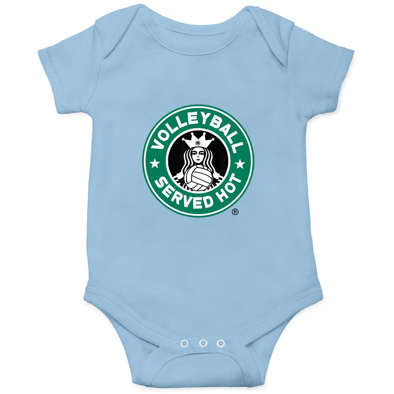 Funny Volleyball Logo Design Baby Bodysuit