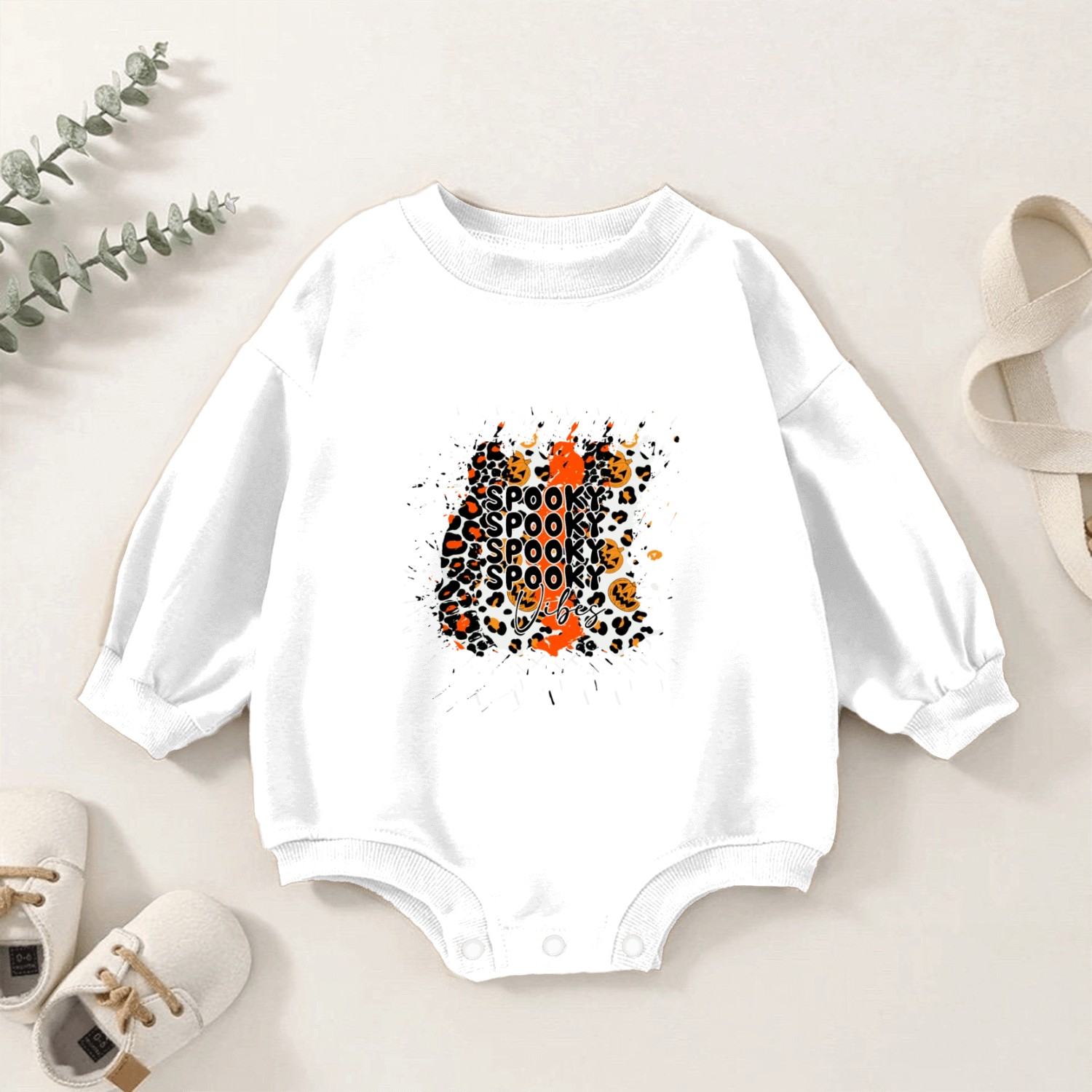 SPOOKY VIBES 2 Baby Romper Sweatshirts