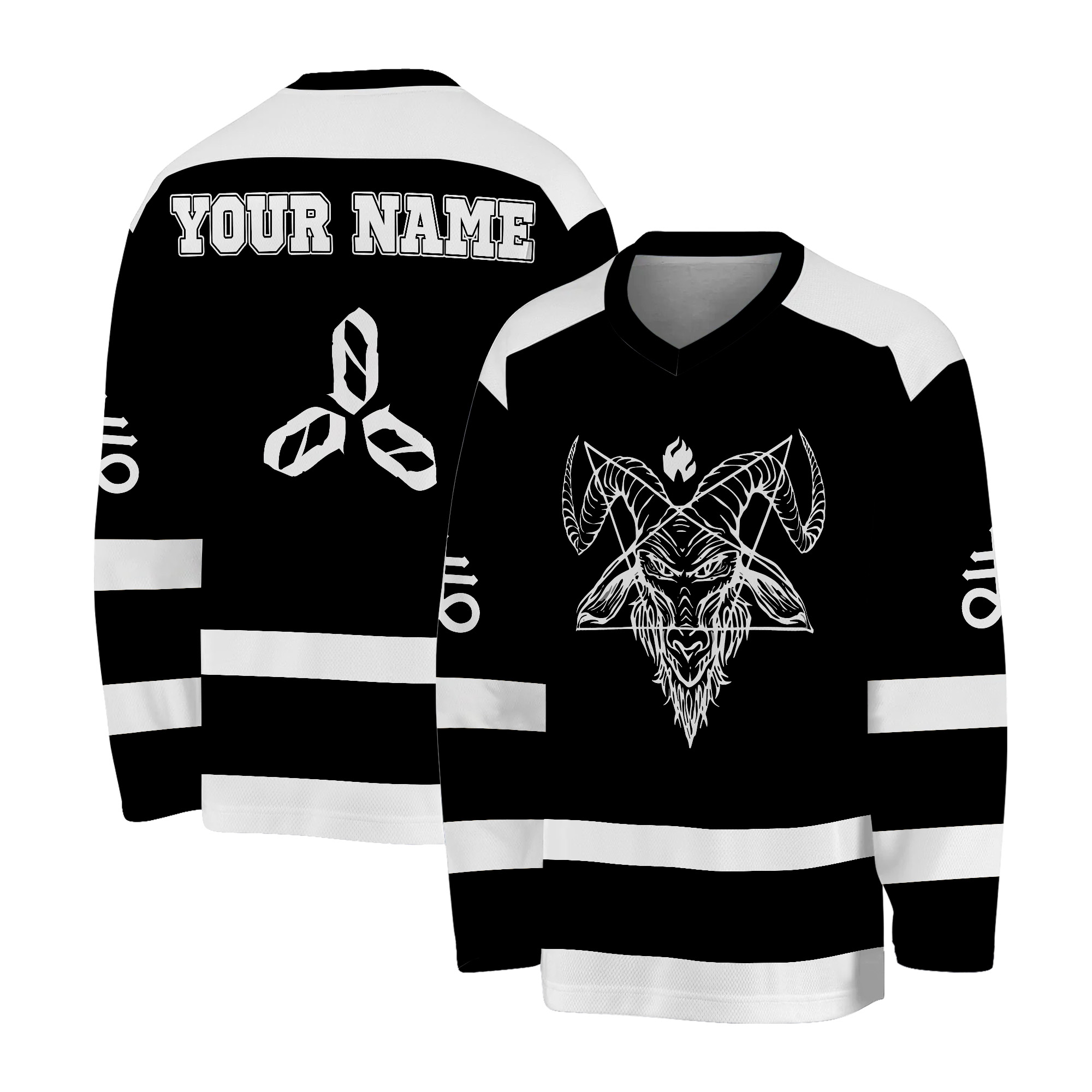 Baphomet Unisex V-neck Hockey Jersey
