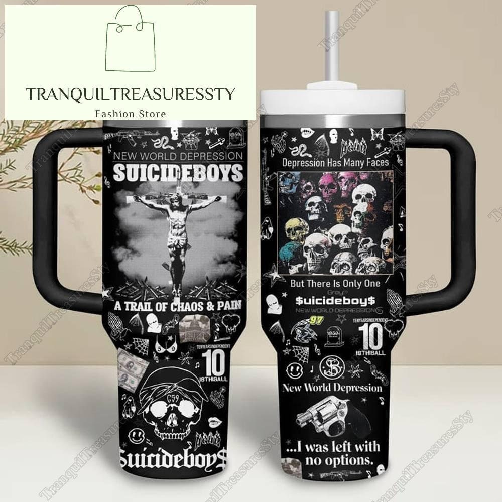 Suicideboys Band New World Depression Tumbler 40 Oz, Suicideboys Tumbler Cup, Suicideboys Coffee Tumbler, Suicideboys Bands Fans Gifts