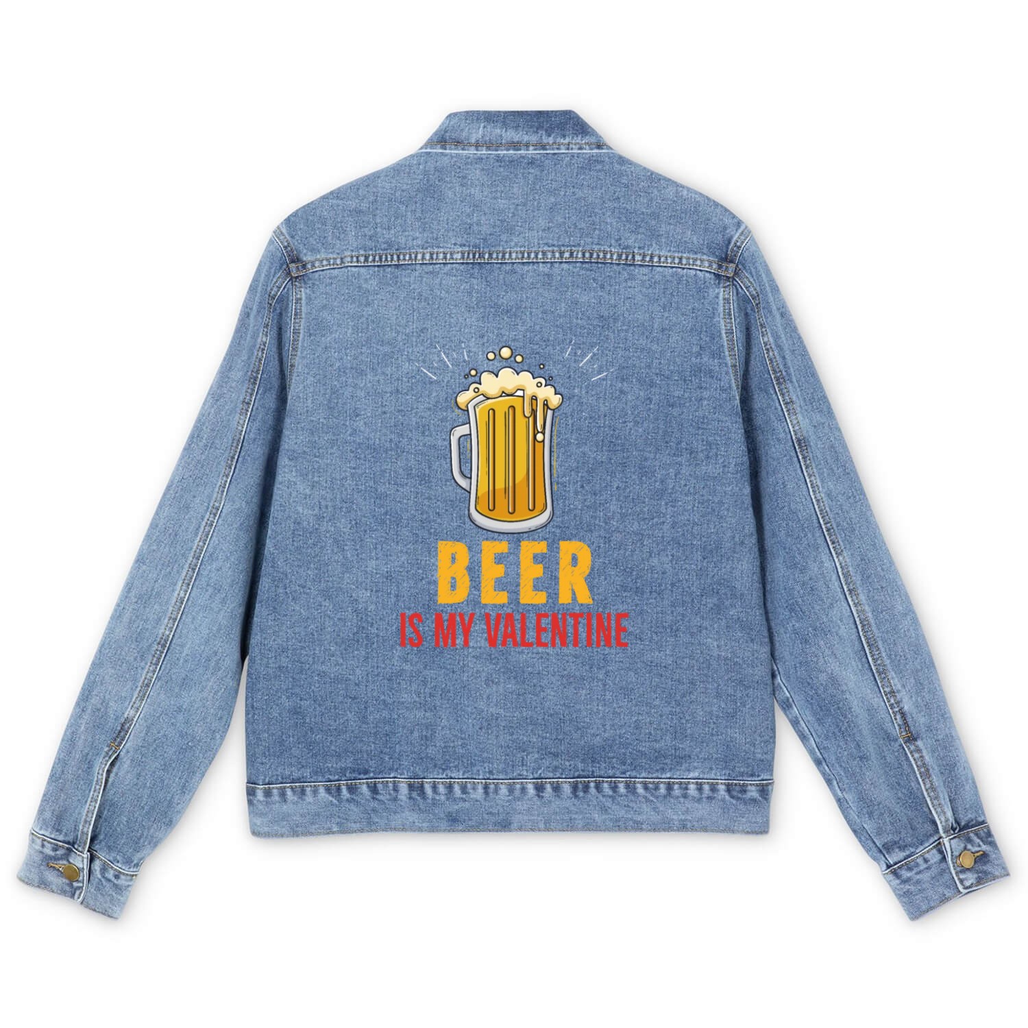 Beer is my valentine Men's Denim Jackets