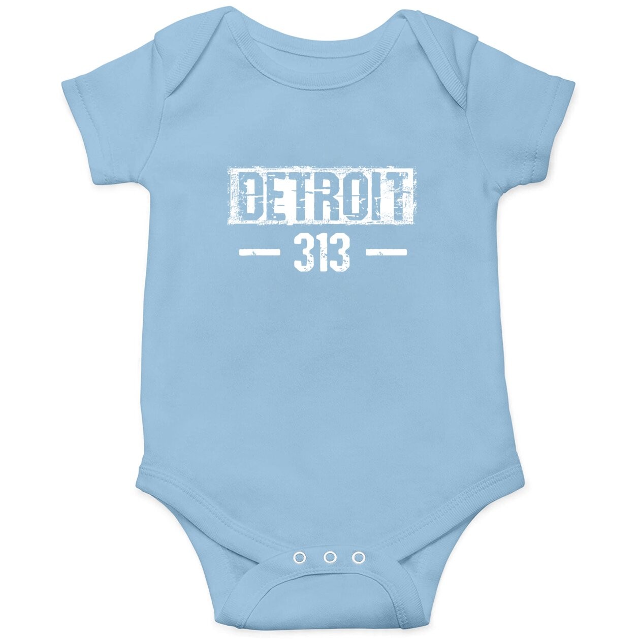 This Is My Detroit 313 Michigan Distressed Baby Bodysuit