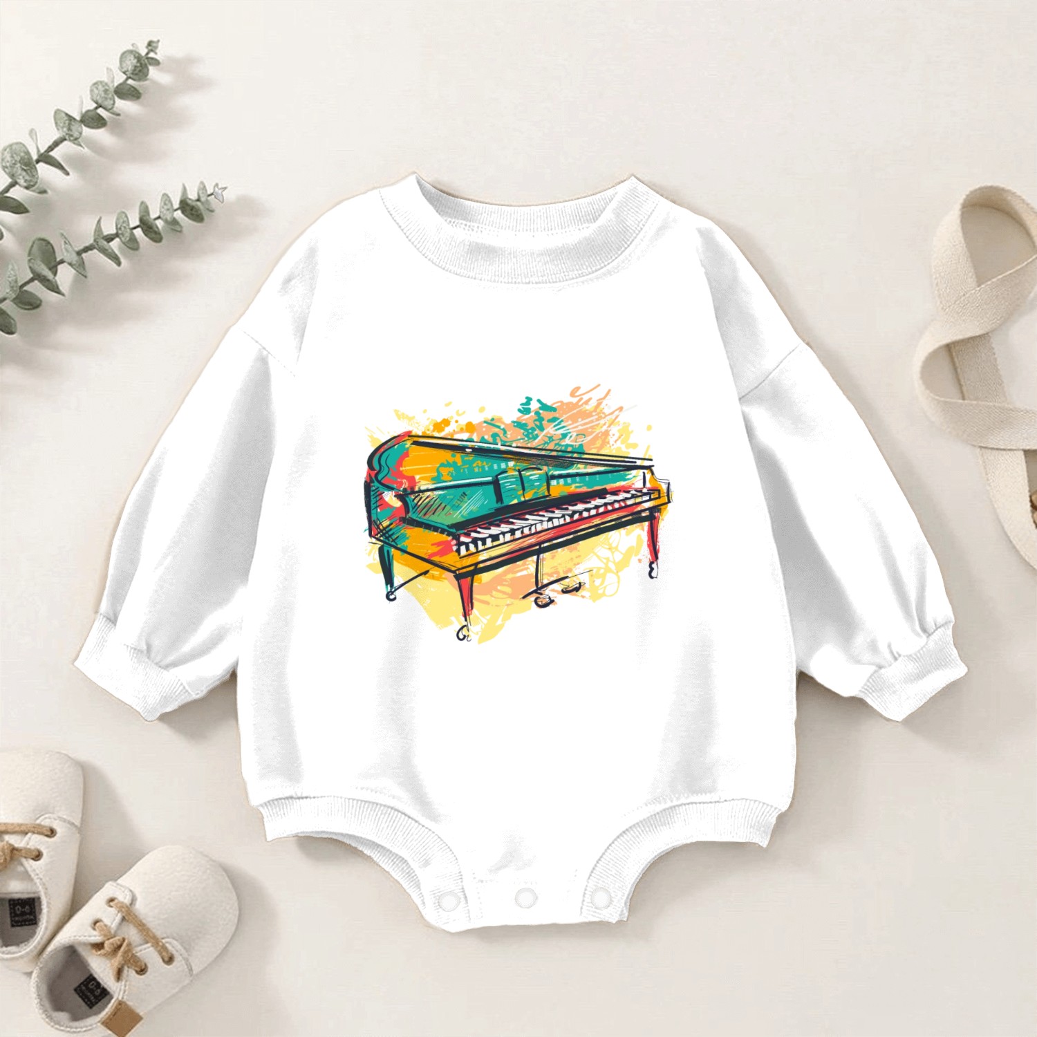 Piano Fantasy Baby Romper Sweatshirts
