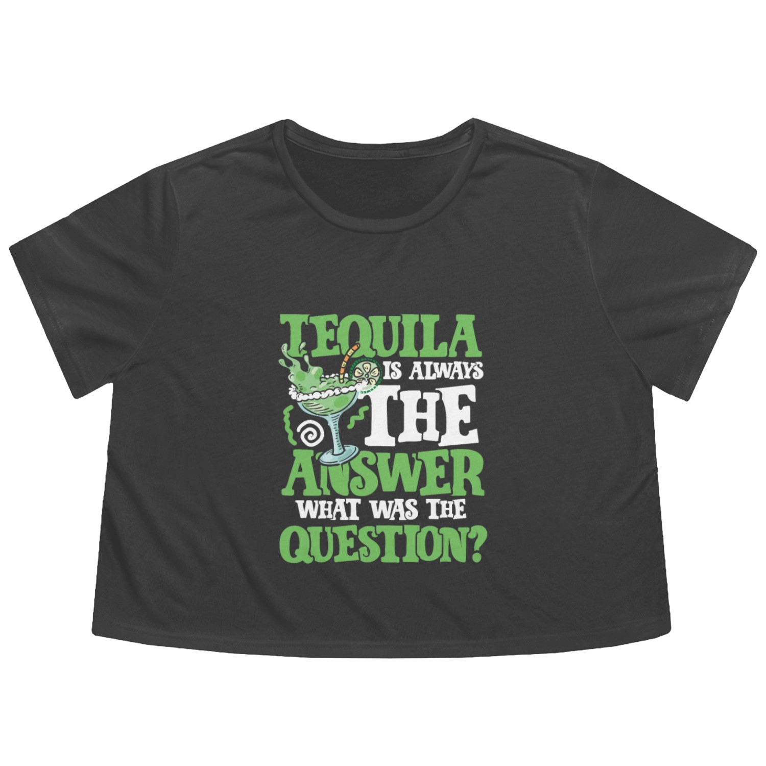 Tequila answer Flowy Cropped Tees