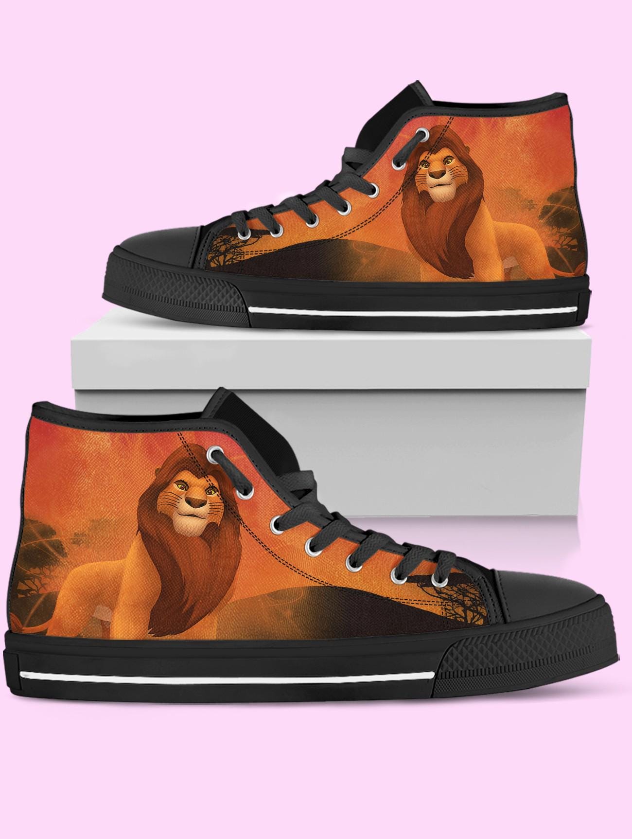 Lion King High Top Shoes, Anime Sneakers for Women, Men