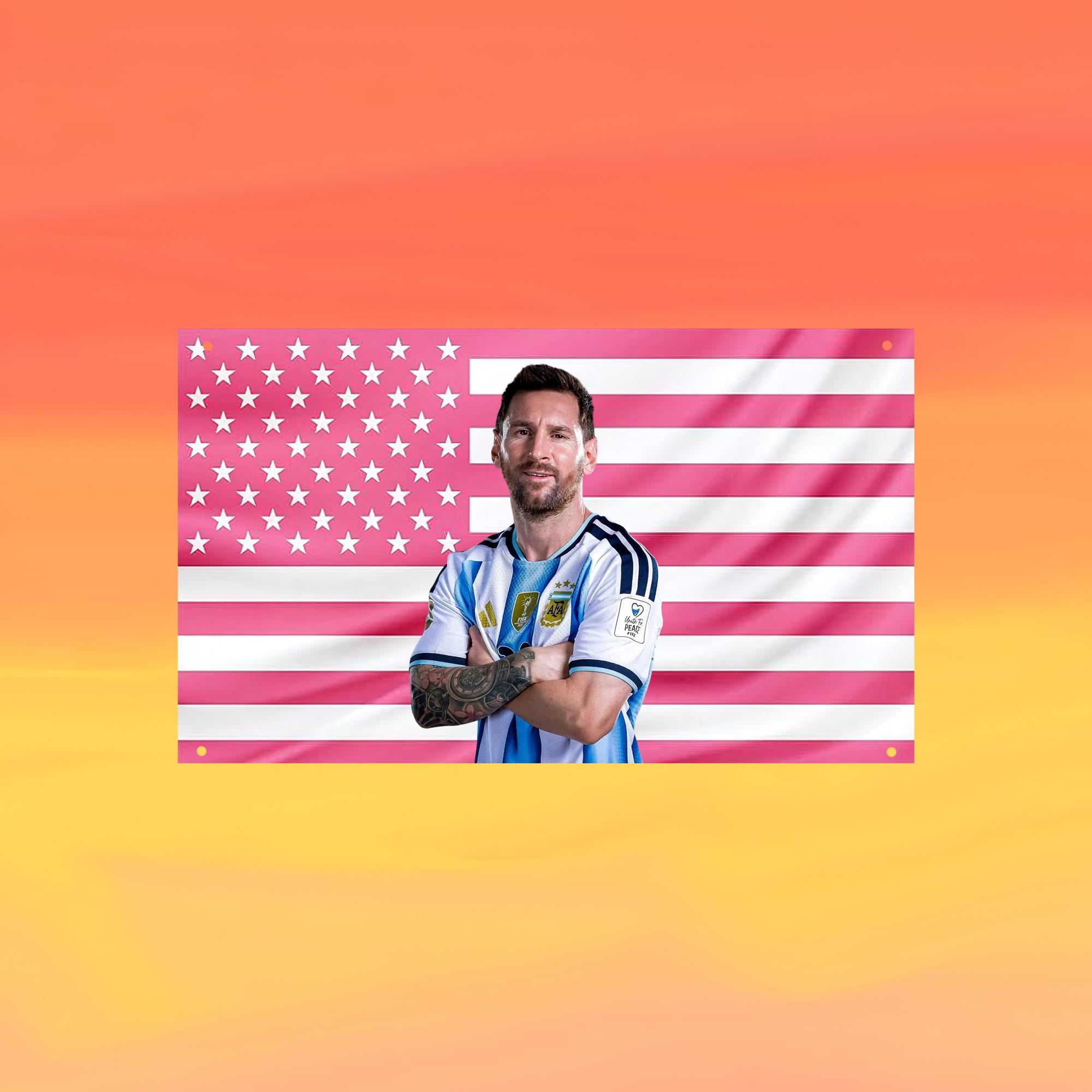 Lionel Messi US Wall Tapestry Flag Football Soccer Bedroom Decor Sports Fan Banner
