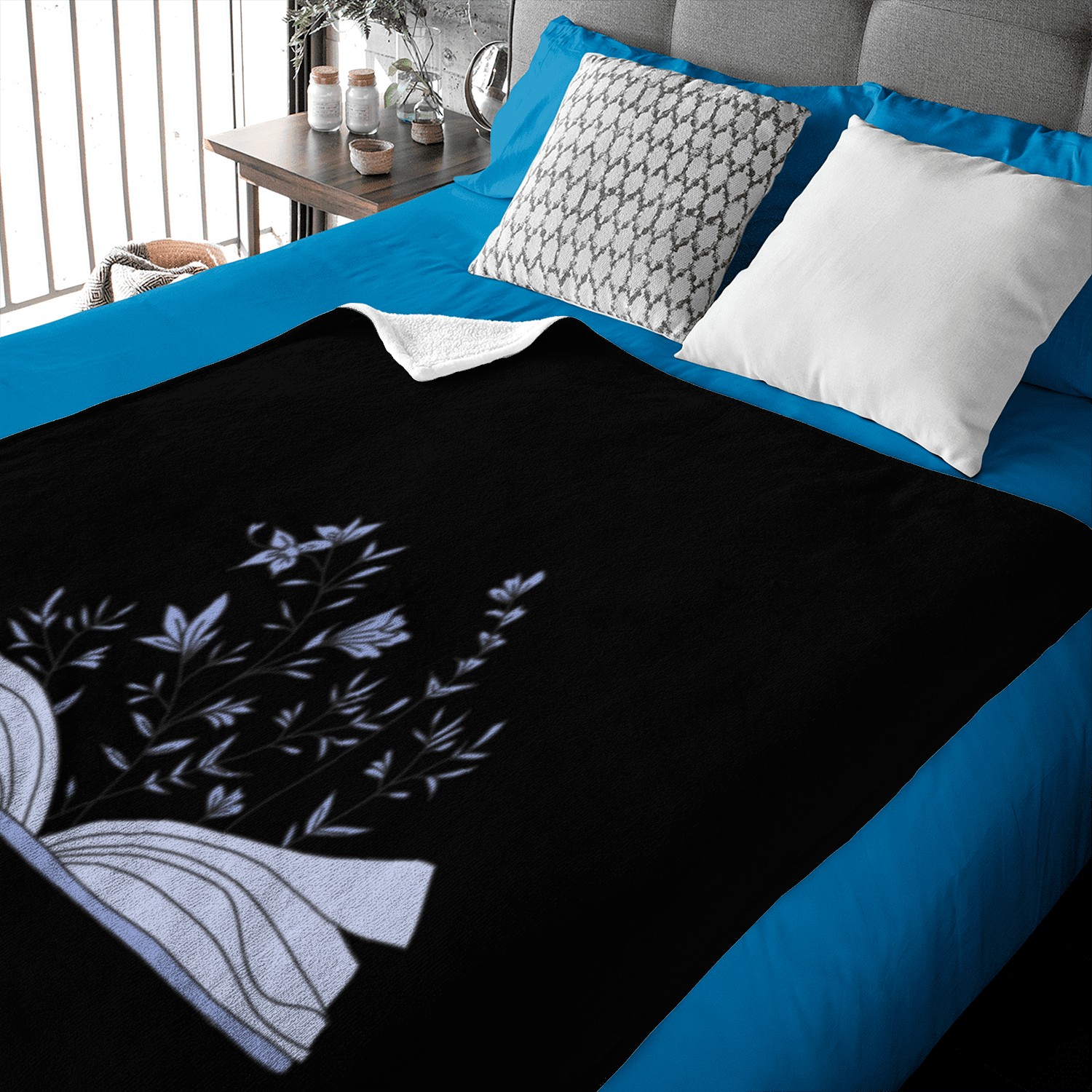 flowers growing from book Baby Blankets