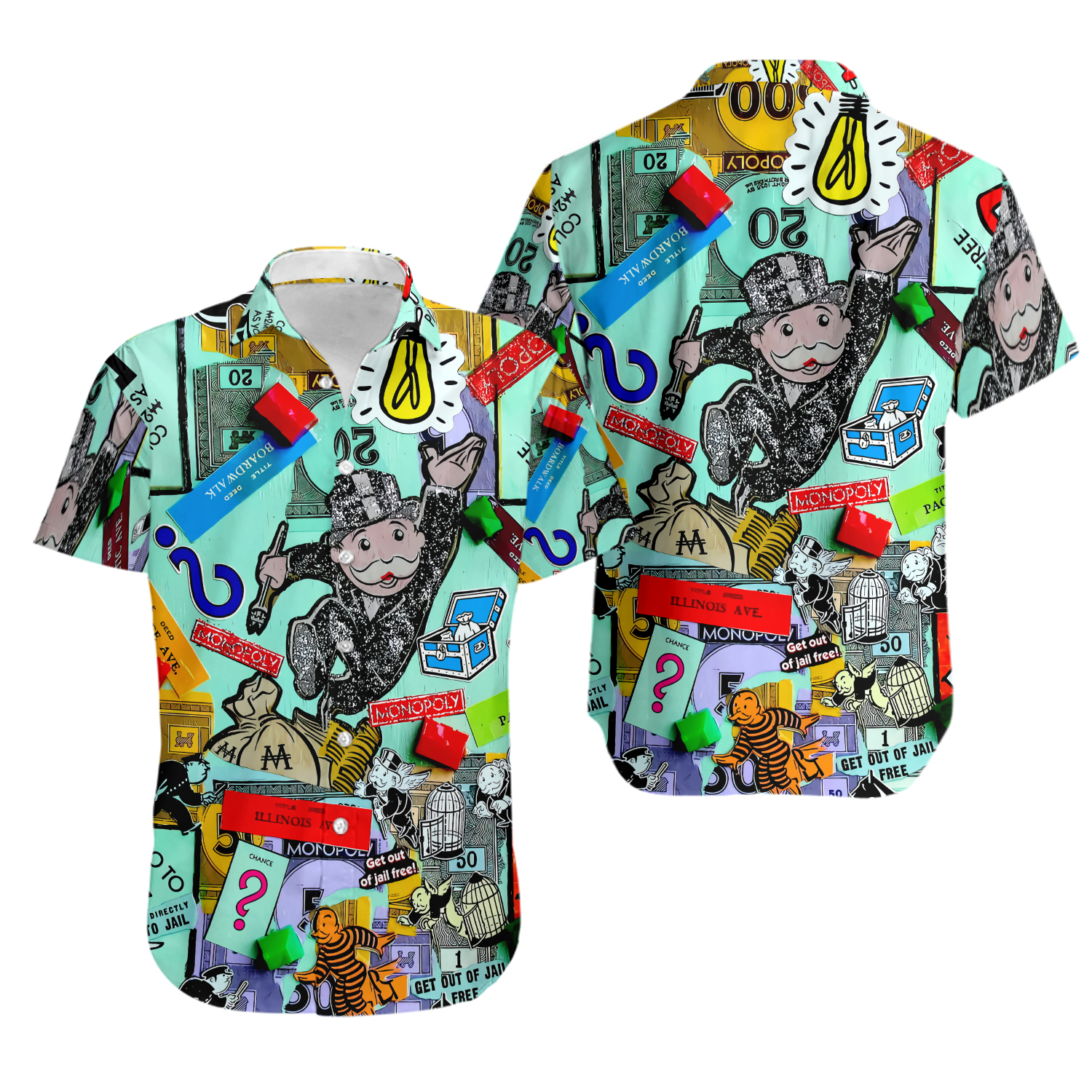 The Monopoly Hawaiian Shirt Aloha Summer Beach Button Down