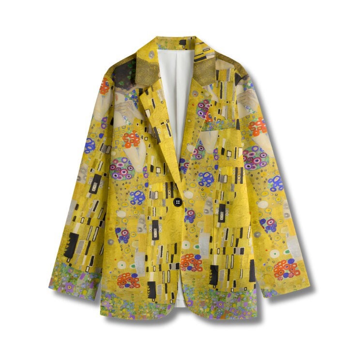 Gustav Klimt "The Kiss" Casual Blazer, Women Suit Jacket, Gift For Her
