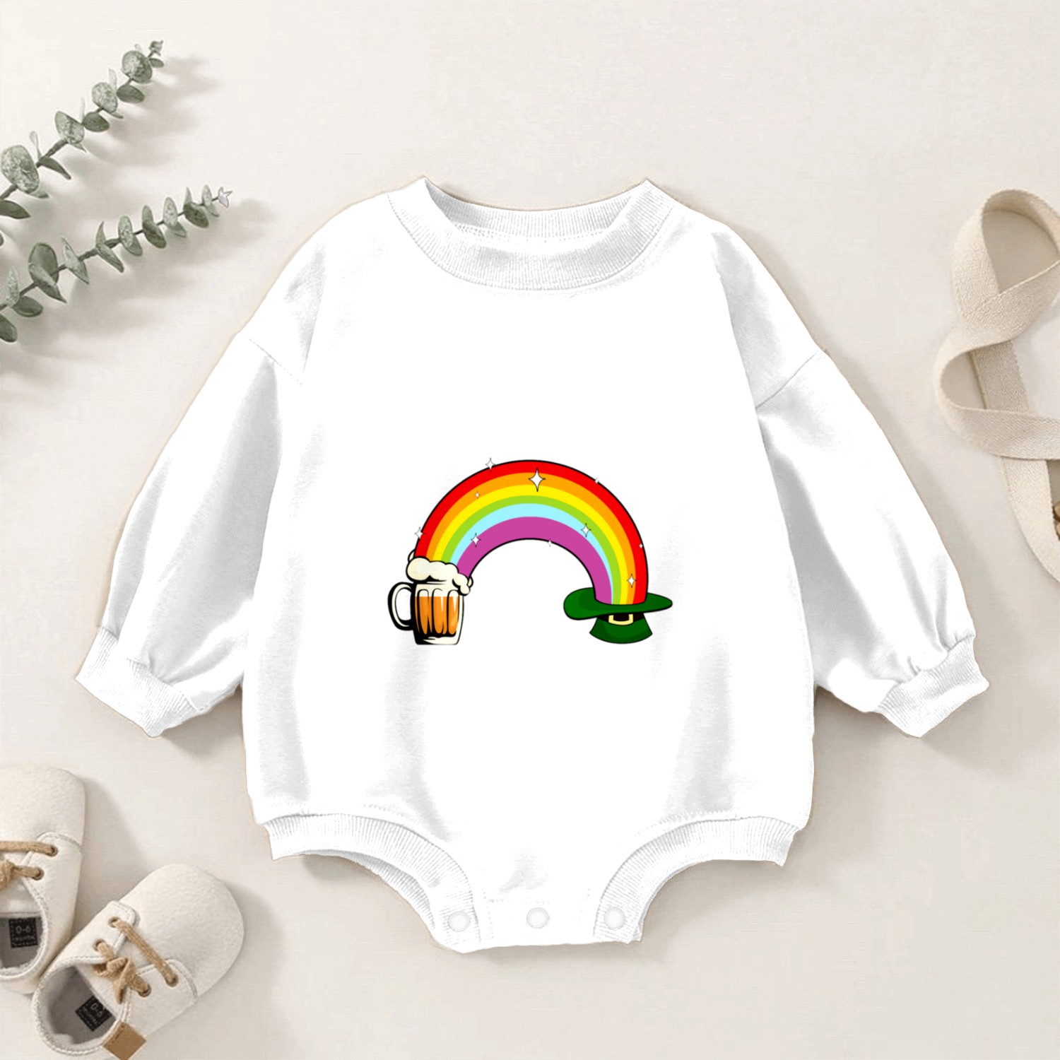 Irish Rainbow Baby Romper Sweatshirts