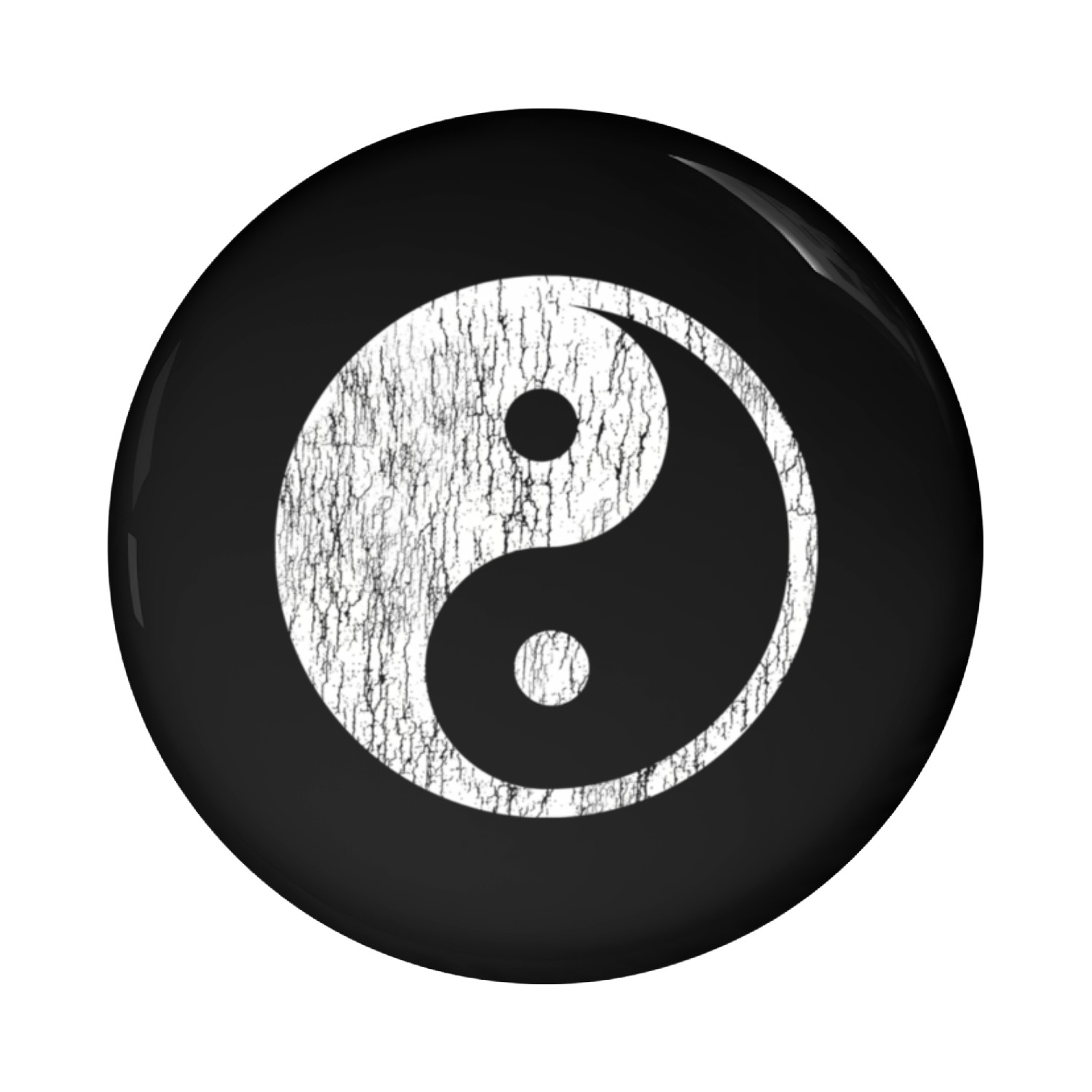 Distressed Yin Yang Symbol Pin Buttons