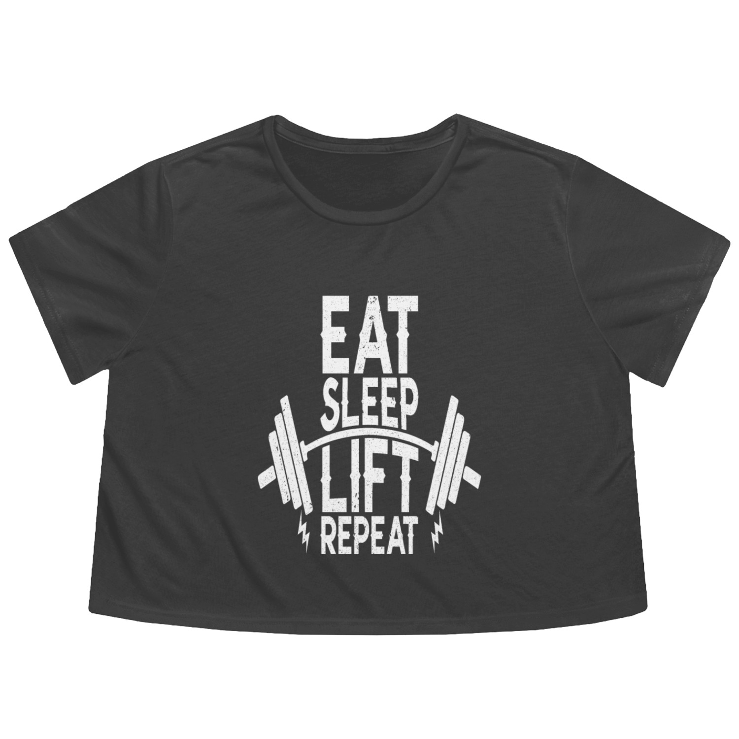 Eat Sleep Lift Repeat Flowy Cropped Tees