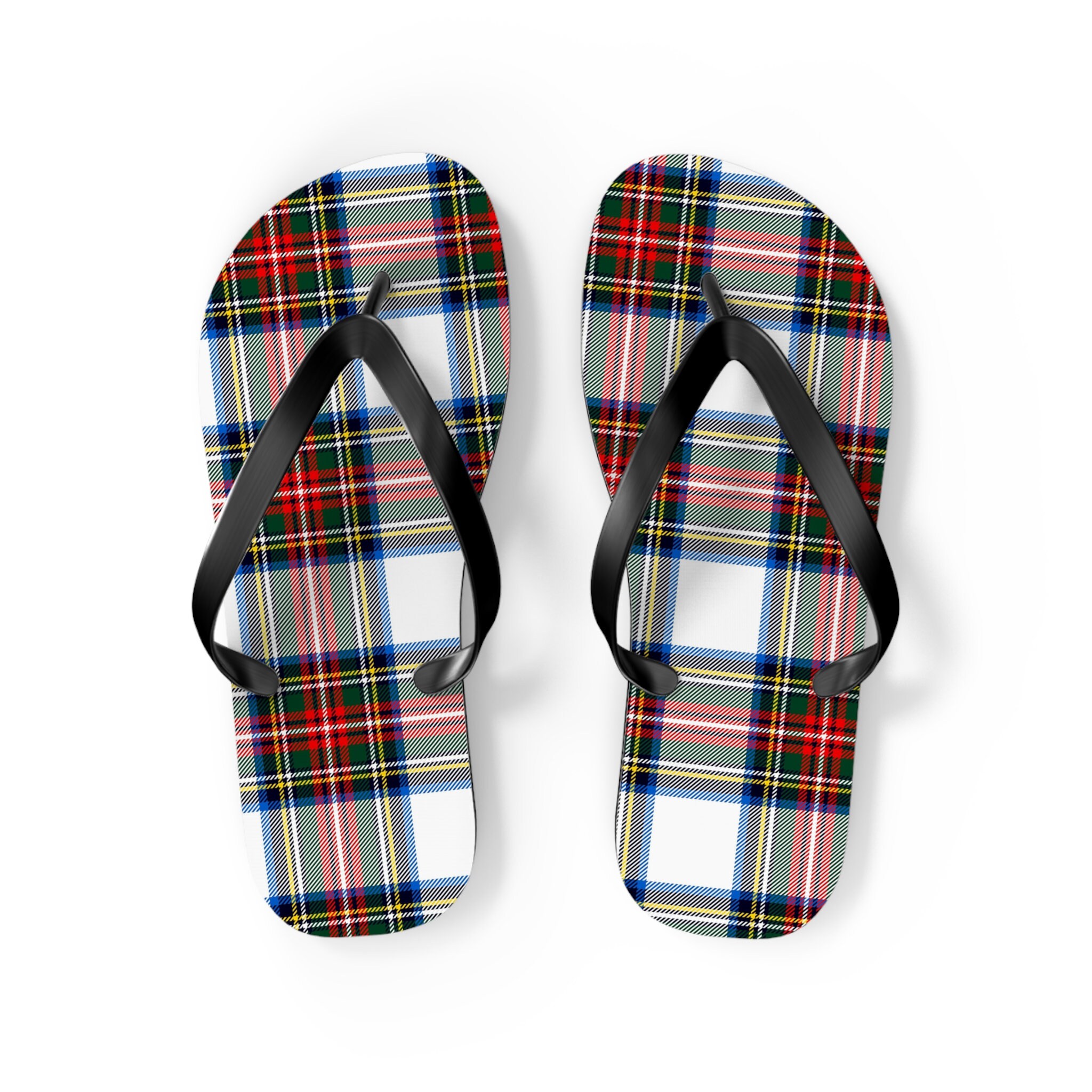 Red and Green Plaid Flip Flops