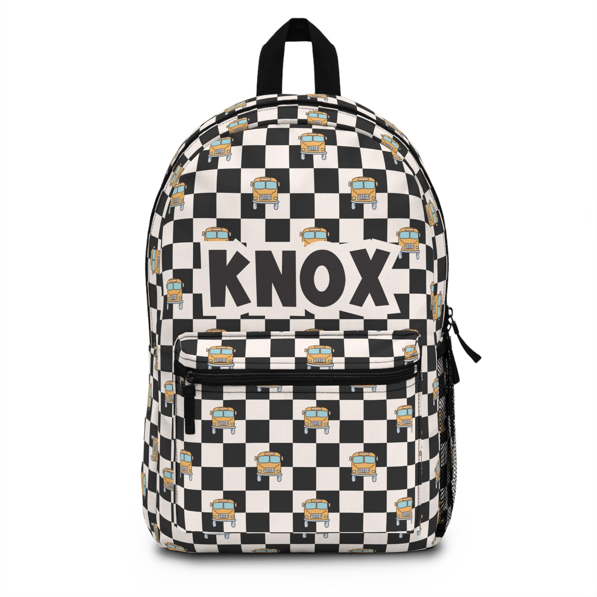 Personalized Checkered Backpack, Back to School Boys Bag, Kids Toddler Gift, Custom Daycare Backpack