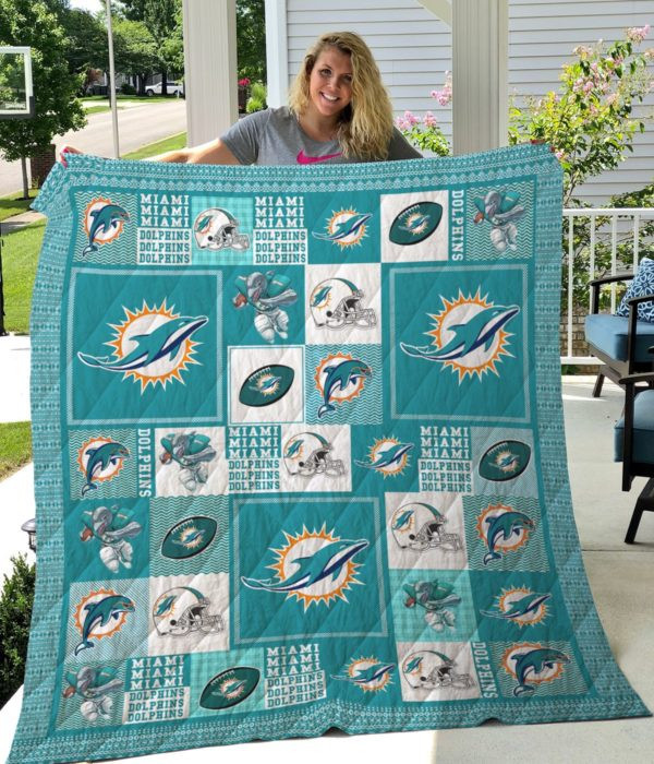 Miami Dolphins Quilt, Bedding Decor