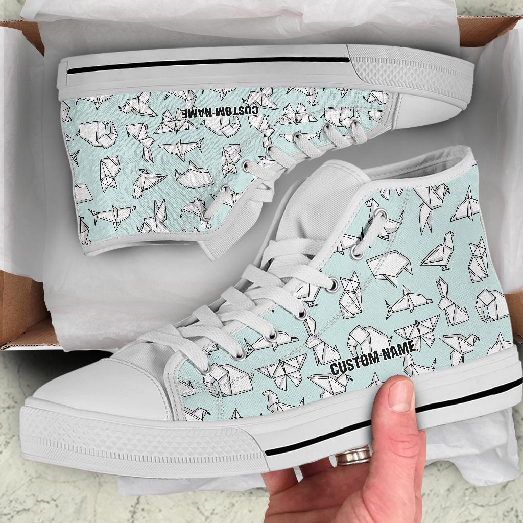 Origami Custom Name High Top Sneakers