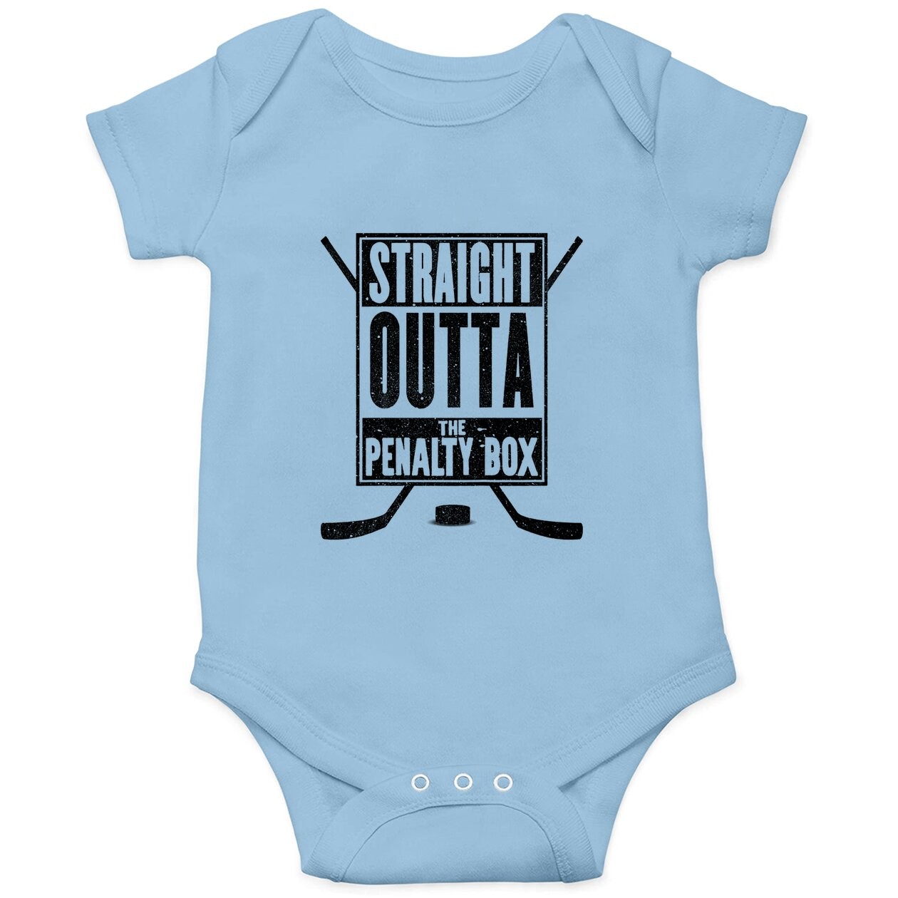 Straight Outta The Penalty Box Baby Bodysuit Funny Ice Hockey Baby Bodysuit