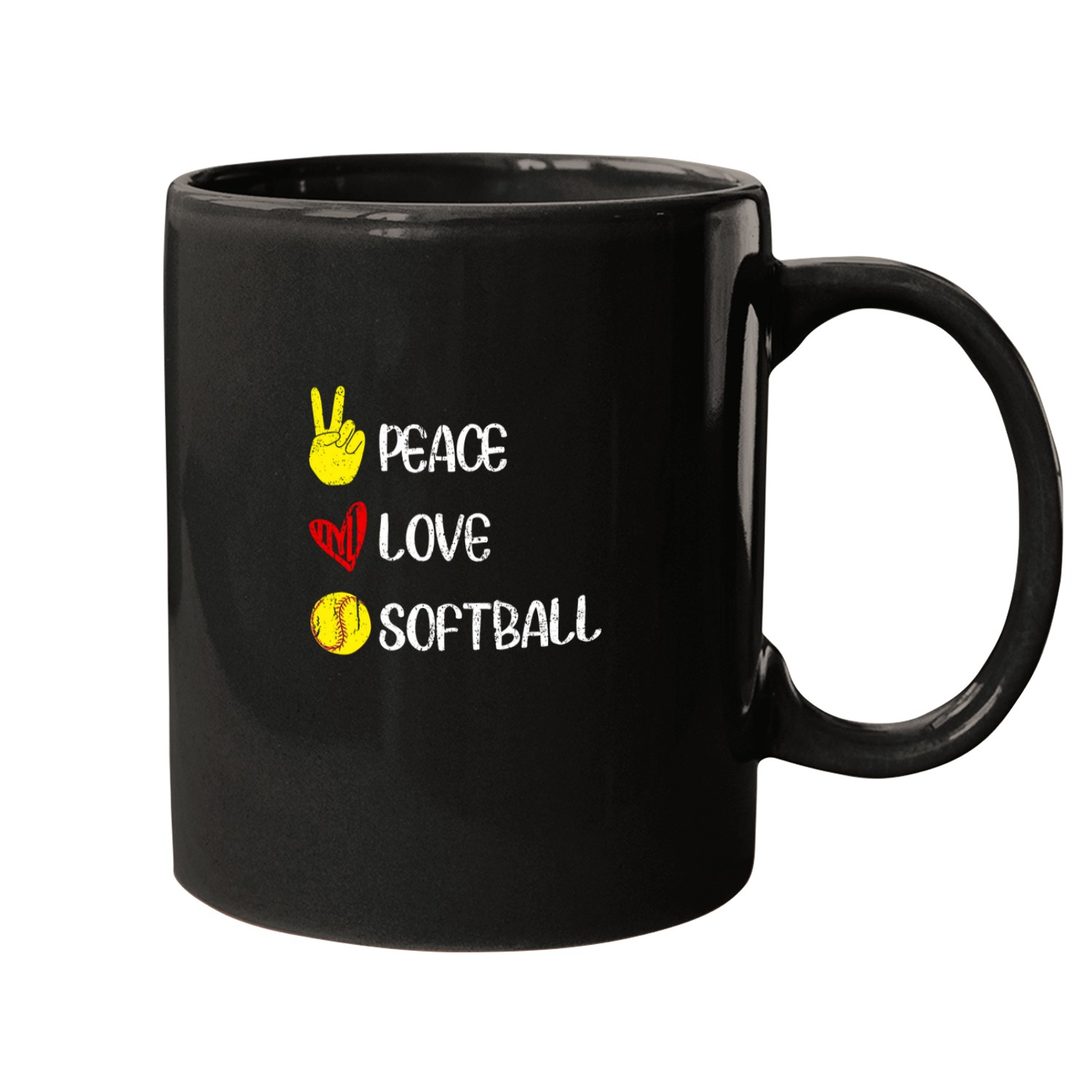Hippie Peace Sign Softball Player Softball Lover Softball Mugs