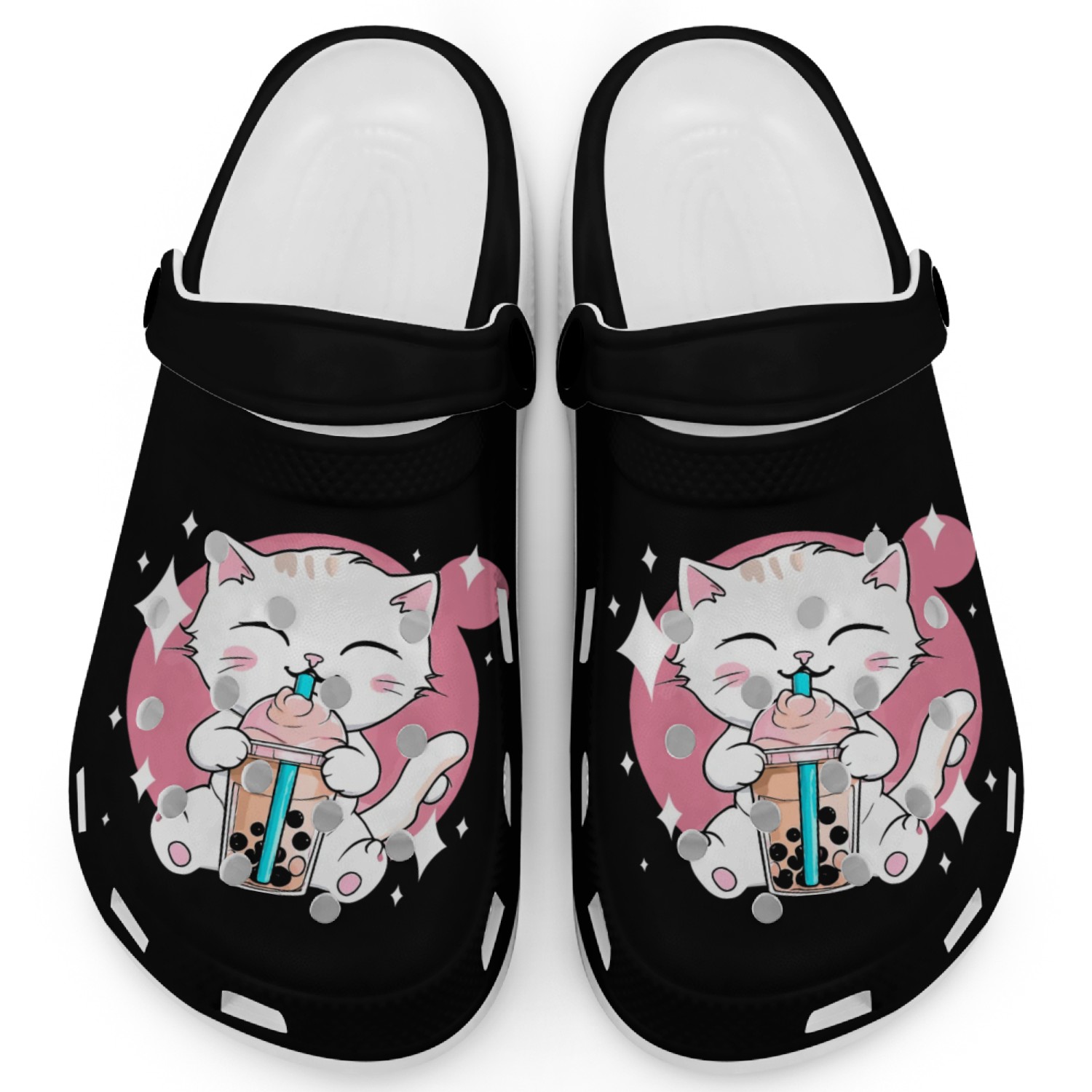 Kawaii Bubble Tea Cat Boba Milk Clogs