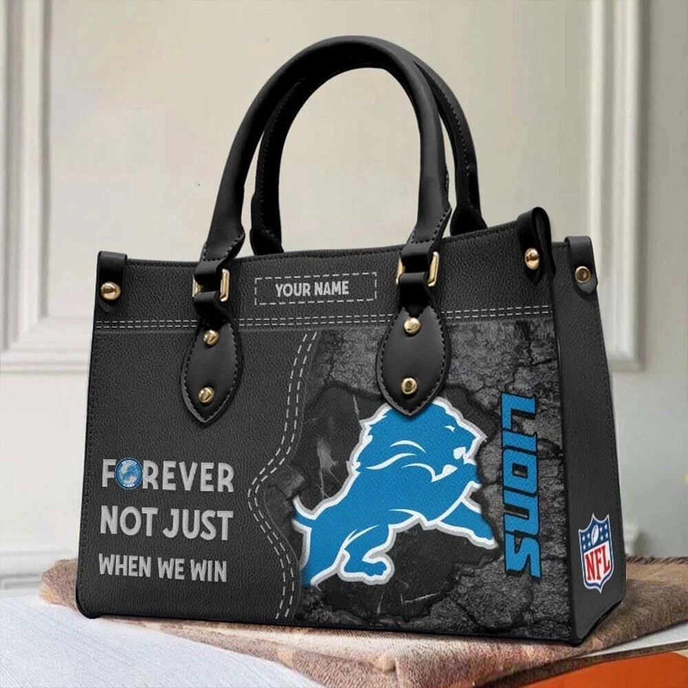 Personalized Detroit Football Team Lionss Leather Handbag Gift