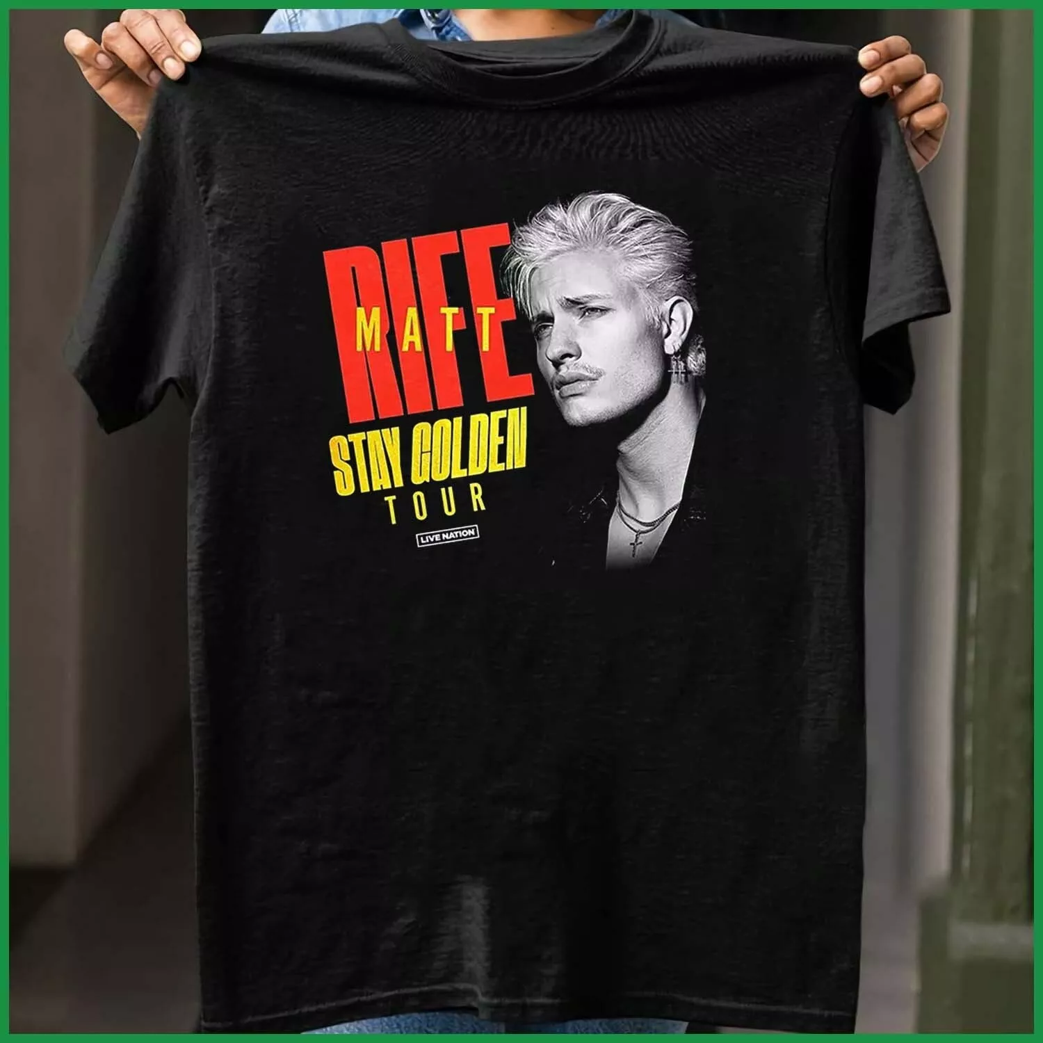 Matt Rife Comedian Stay Golden Tour 2025 Black T-Shirt Full Size S-3XL