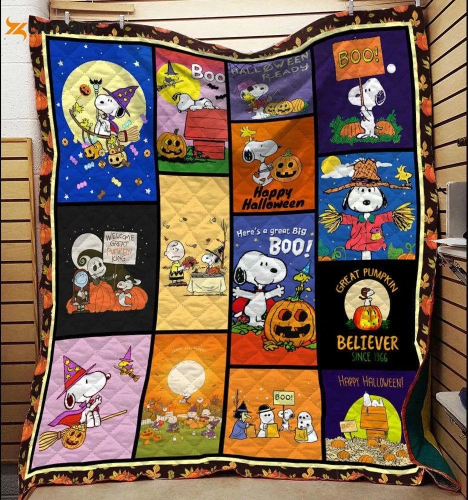 Cartoon Character Rectangle PS Dog Halloween Fleece Quilt Blanket for Home & Living