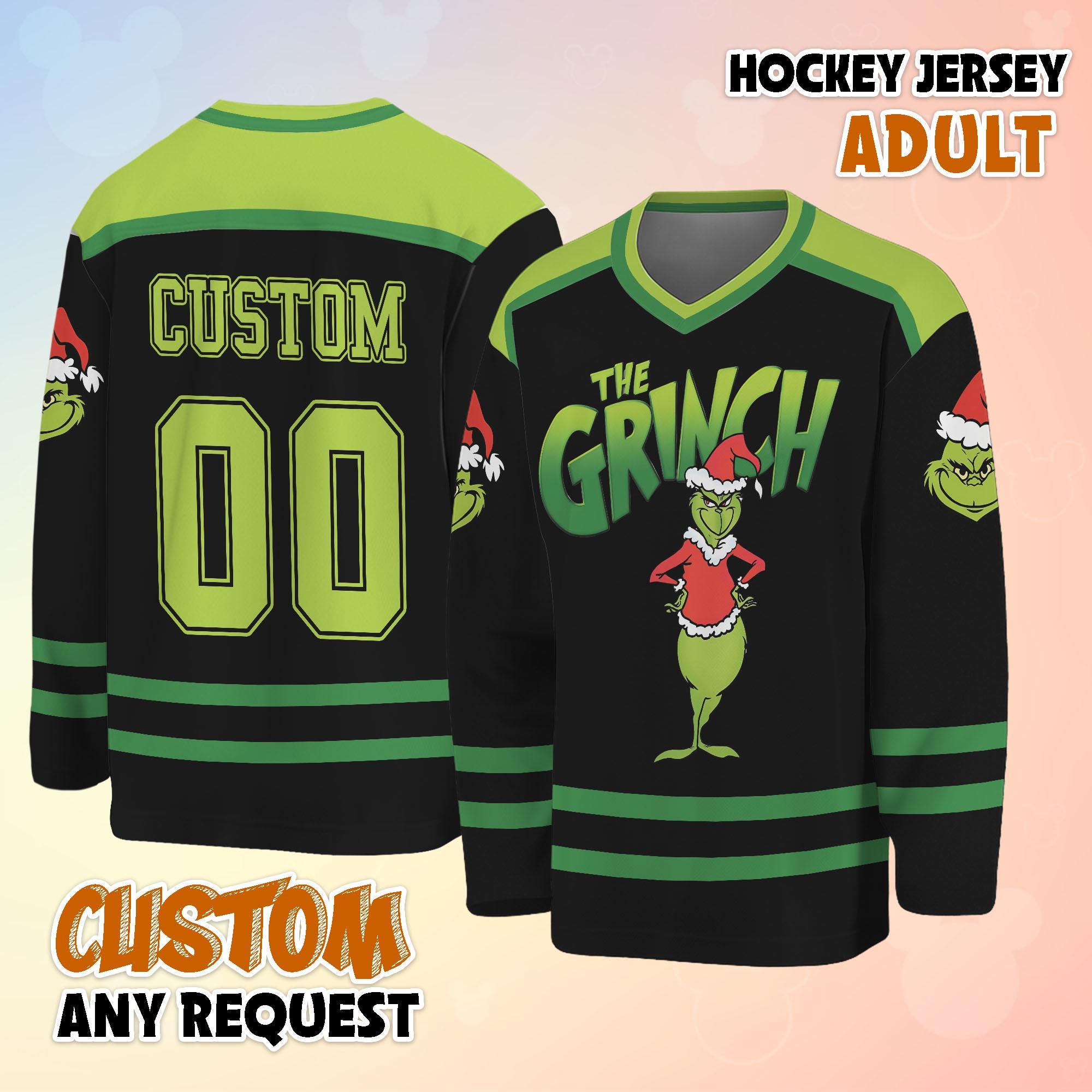 Personalized The funny character Christmas Hockey Jersey, Custom Grin Hockey, funny character Matching Family Outfit, Gift For Fan