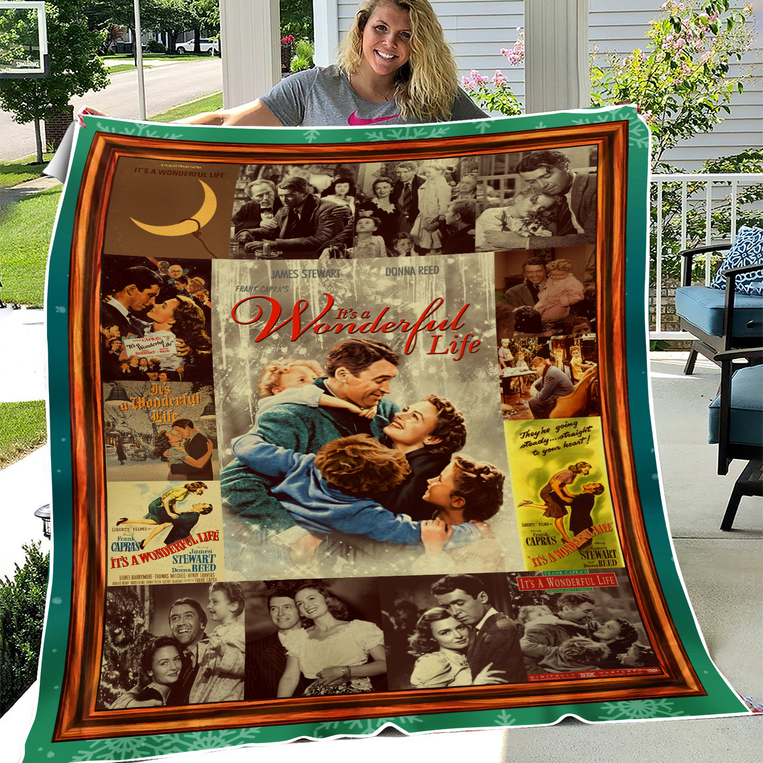 Christmas Movie Blanket, It's Wonderful Life Blanket Wonderful Life Fleece Blanket George Bailey Vintage Old Movies Christmas Family Blanket