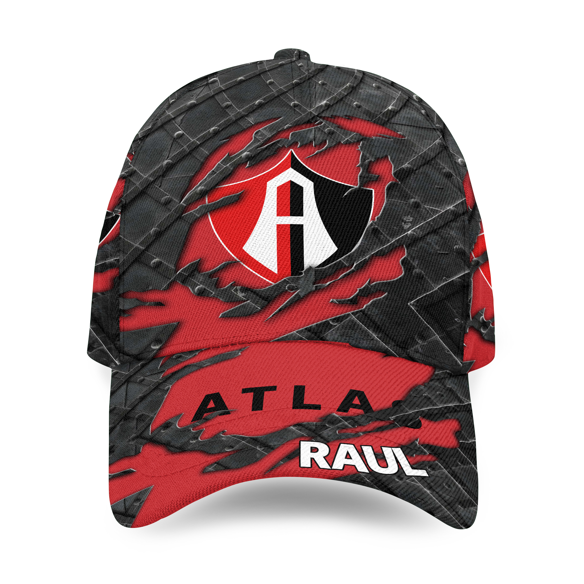 LIGA MX Atlas F.C Personalized Name Black Metal Design Classic Cap